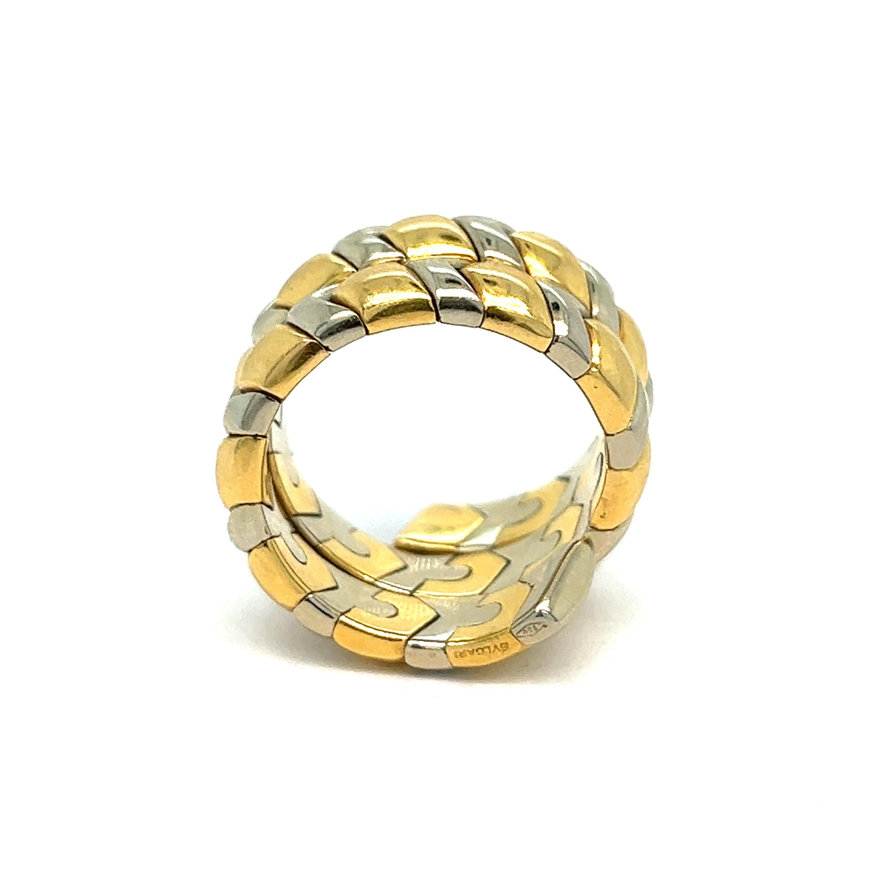 Bvlgari Yellow and White Gold Wrap Ring For Sale 3