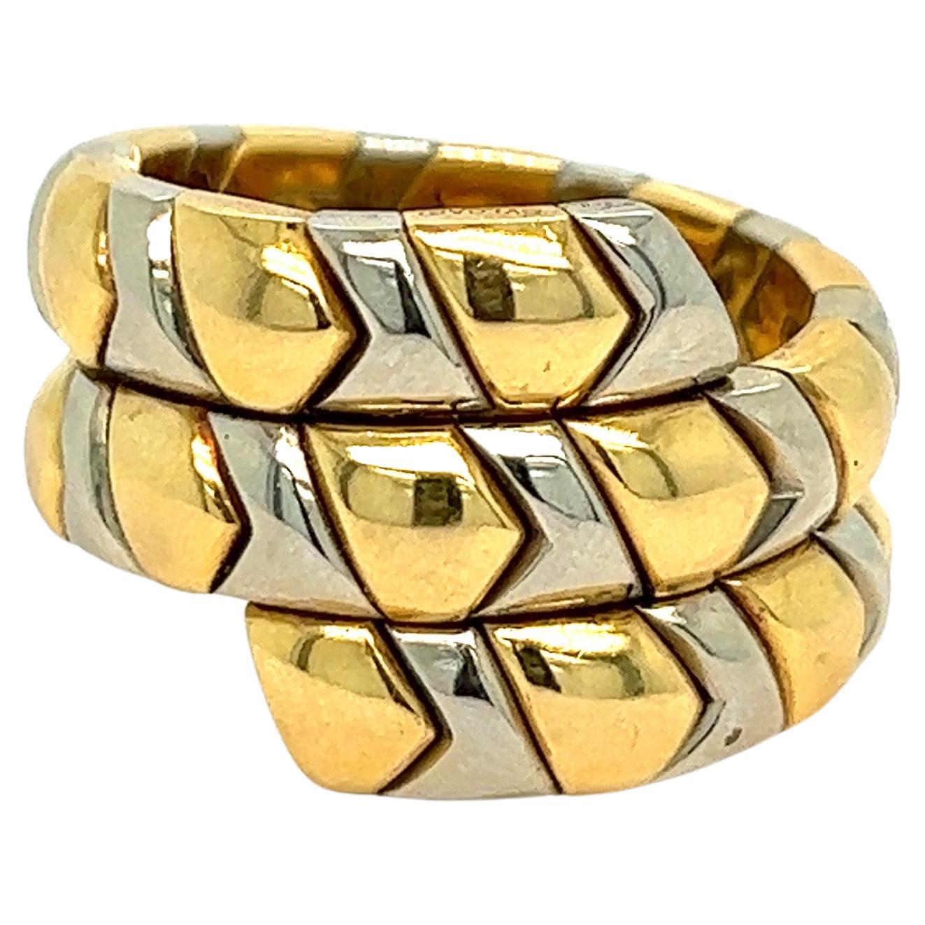 Bvlgari Yellow and White Gold Wrap Ring For Sale