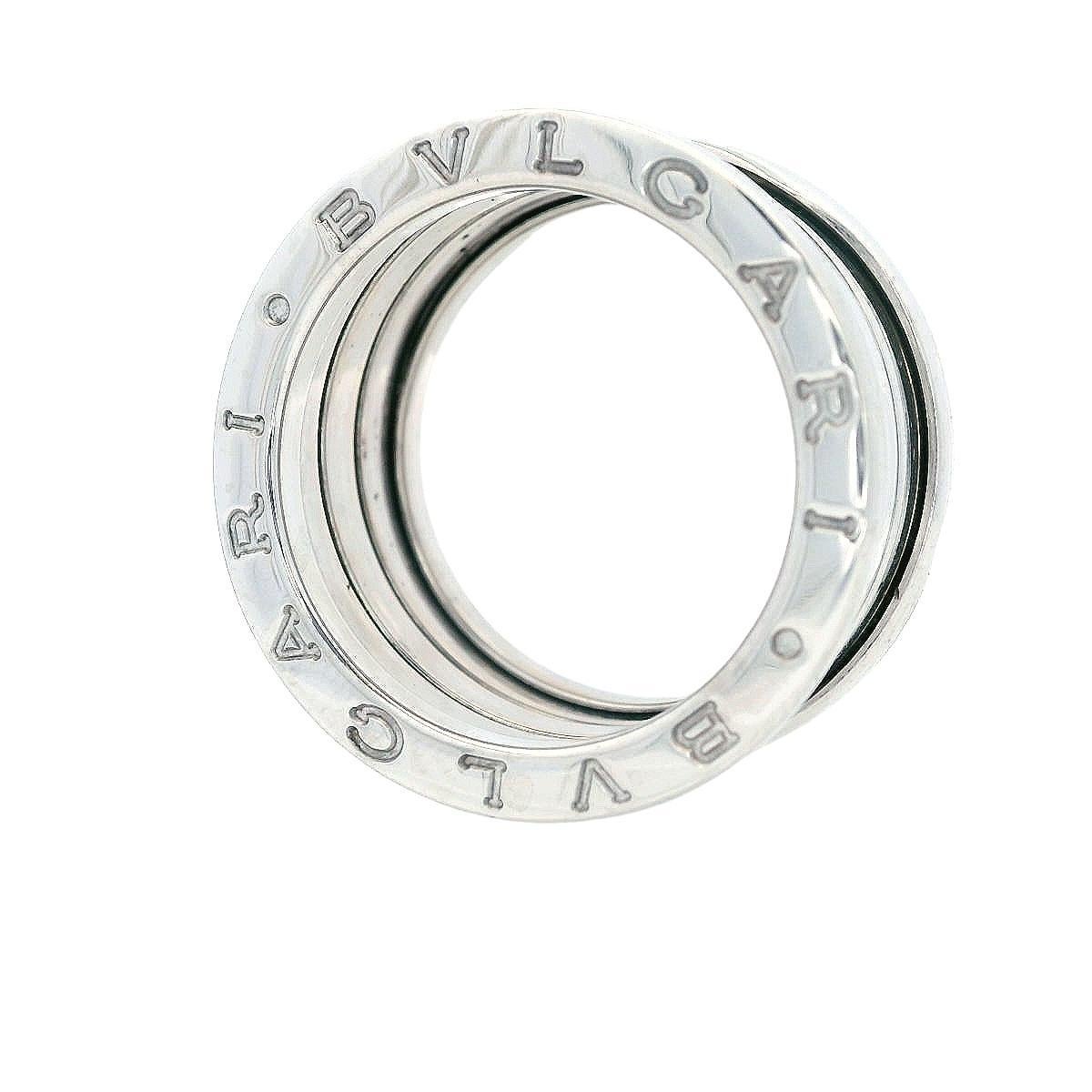 Contemporary Bvlgari Zero 1 18kt white Gold 4 Band Ring size 53 For Sale