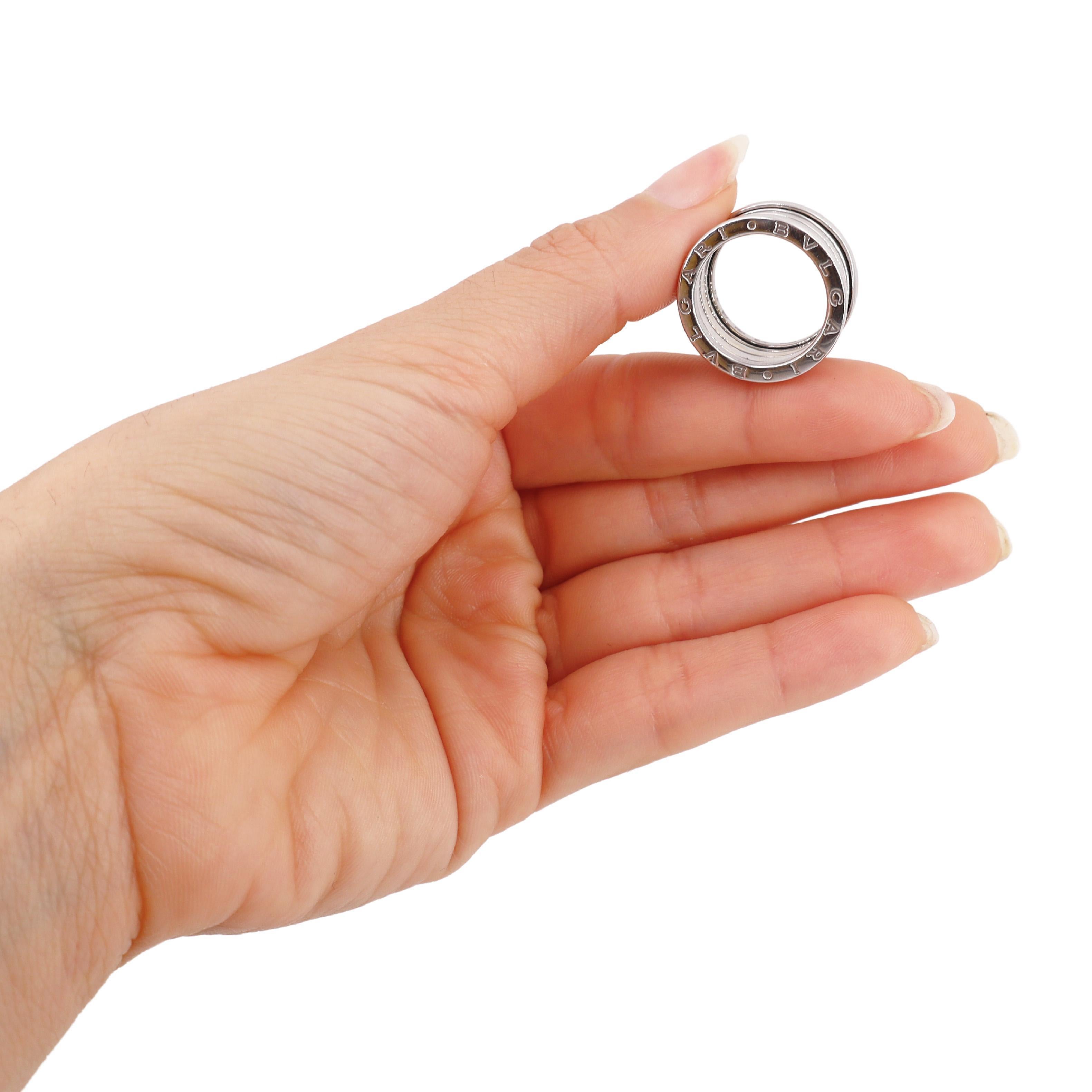 Bvlgari Zero 1 18kt white Gold 4 Band Ring size 53 For Sale 2
