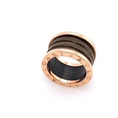 BVLGARI Zero 18ct Rose Gold Ceramic & Gold Ring