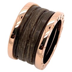 BVLGARI Zero Ring aus 18 Karat Roségold mit Keramik und Gold