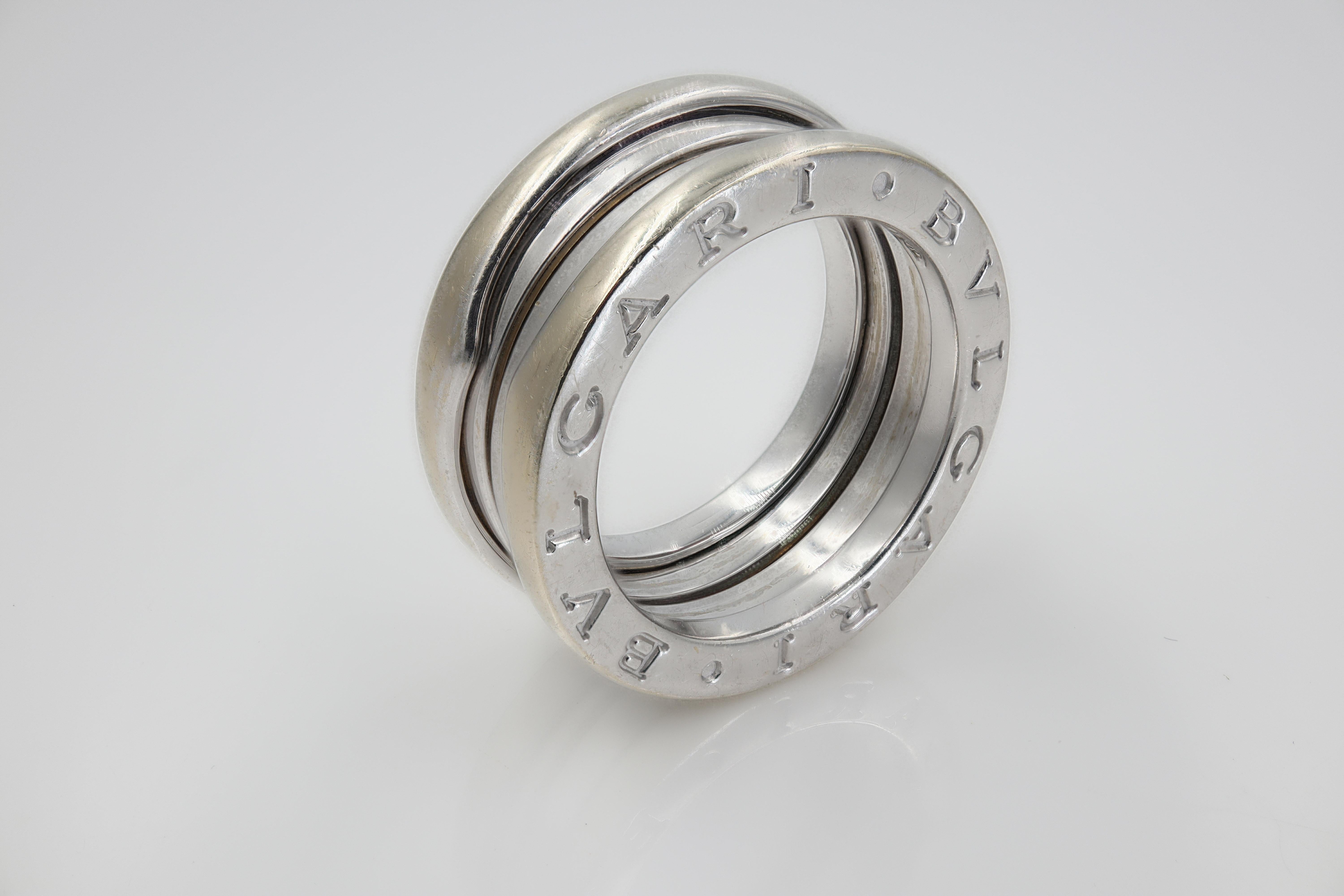 Women's Bvlgari Zero1 3 18 Karat White Gold Band Ring