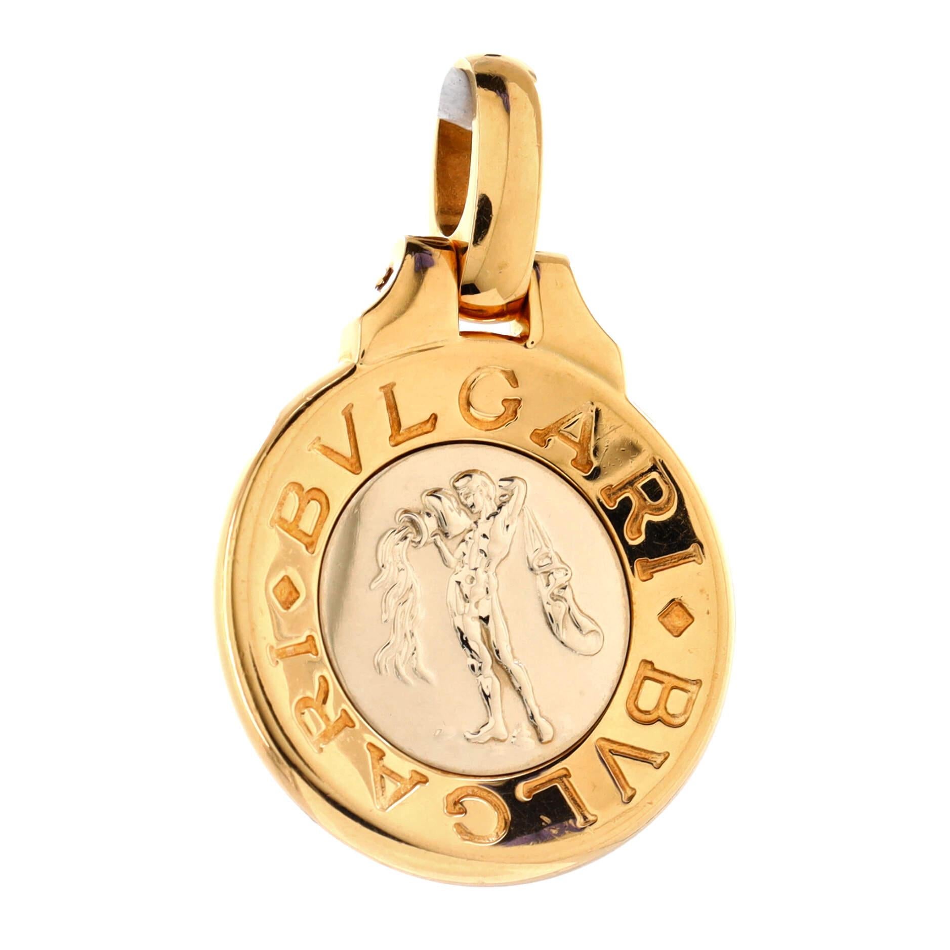 Condition: Good. Moderately heavy wear throughout. This is an Aquarius zodiac.
Accessories: No Accessories
Measurements: Height/Length: 37.70 mm, Width: 25.00 mm
Designer: Bvlgari
Model: Zodiac Pendant Charm Pendant & Charms 18K Yellow Gold and 18K