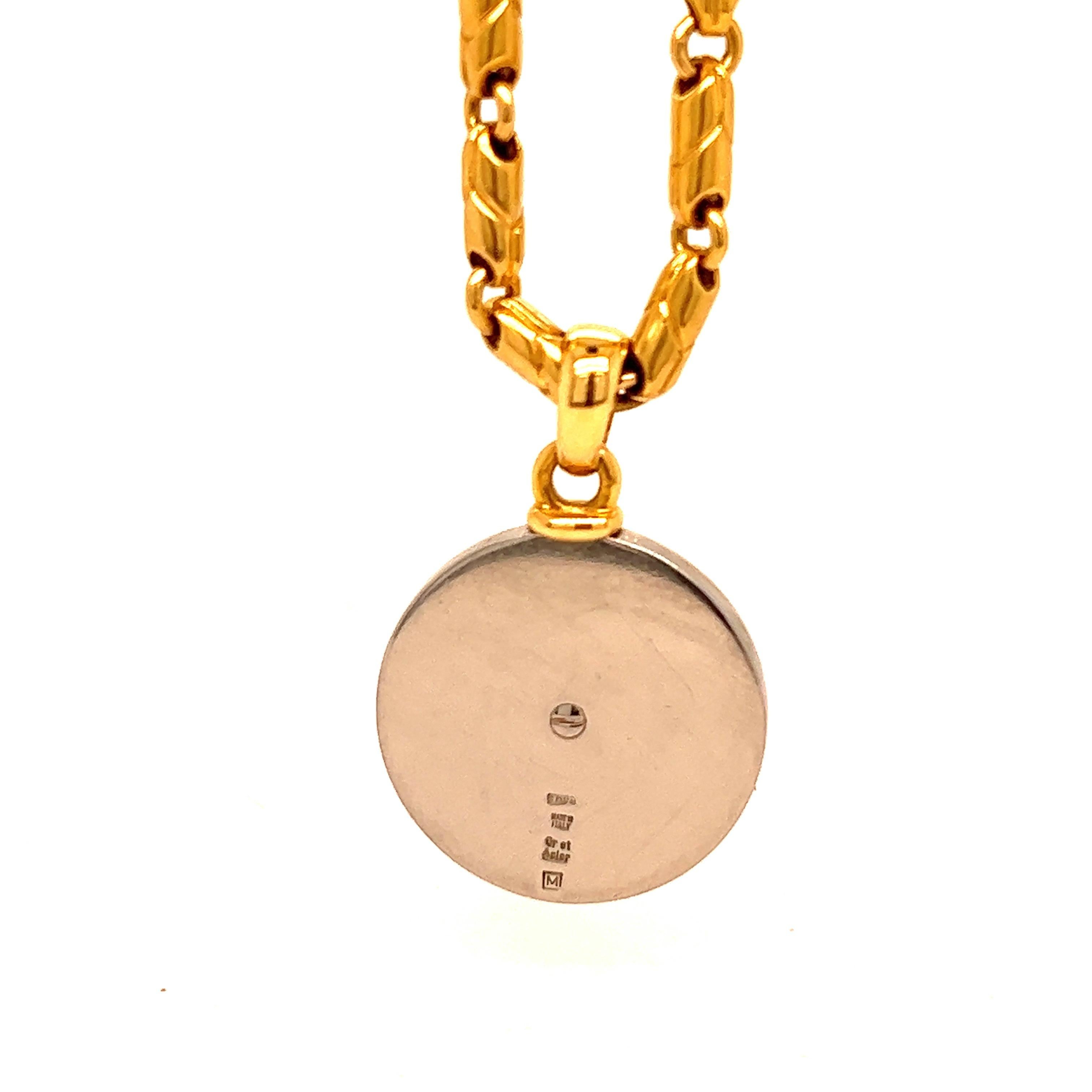 Bvlgari Zodiac Anhänger Gold Halskette Damen im Angebot