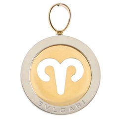 Bvlgari Zodiac Pendant Necklace 18K Yellow Gold and Steel