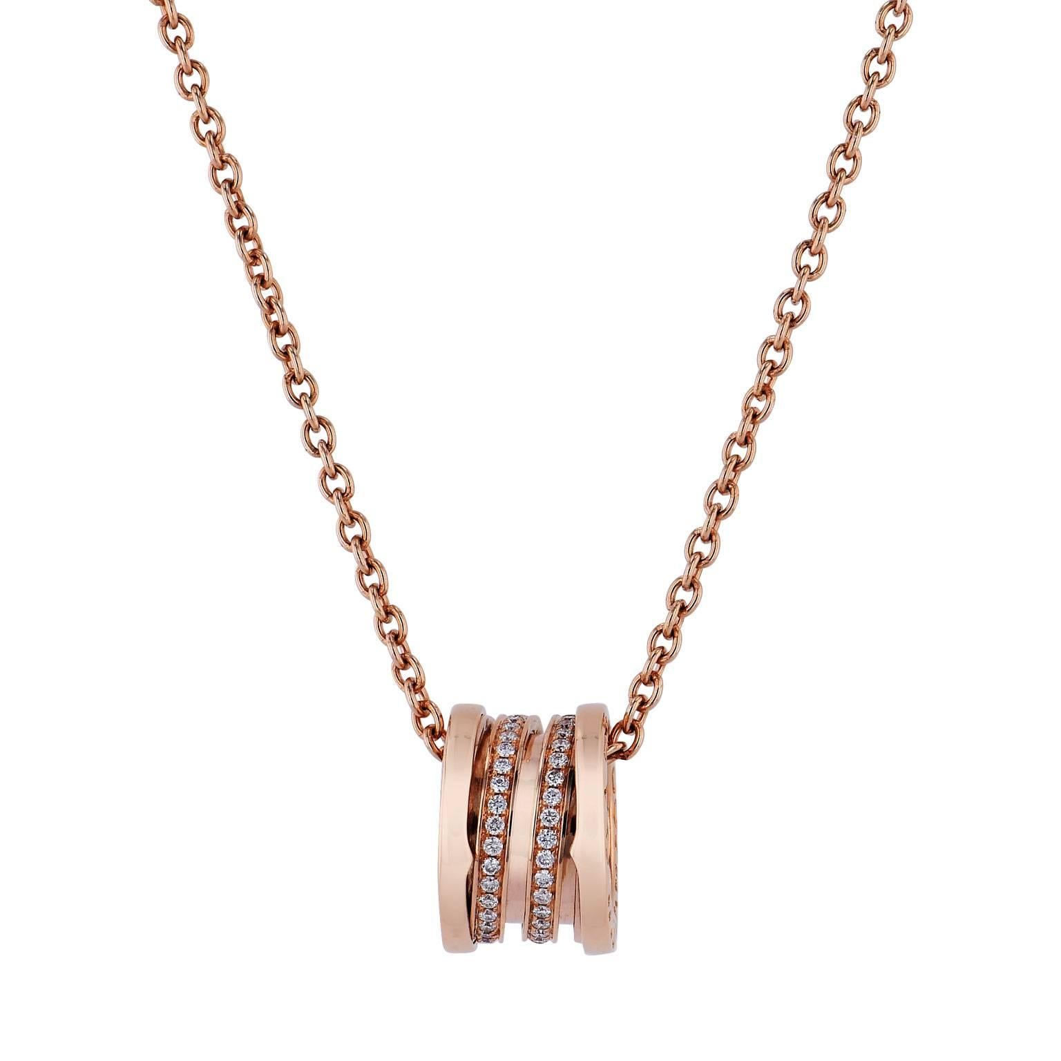 Bvlgrai Rose Gold B. Zero Pendant Necklace