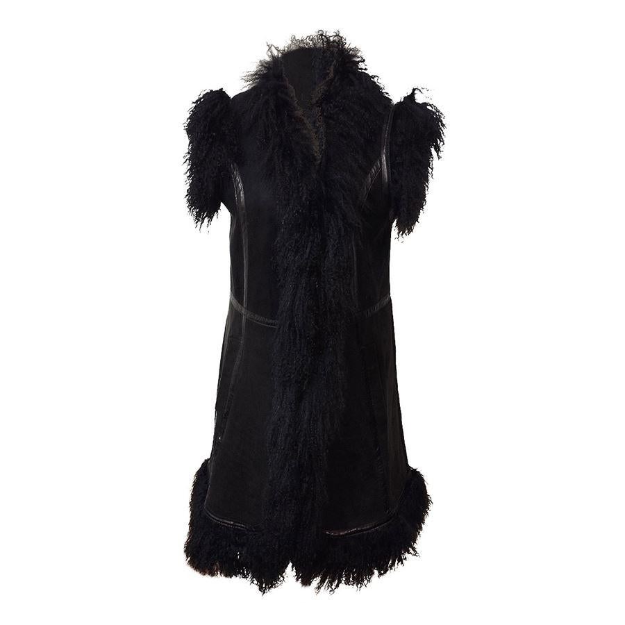 B&W Sheepskin Gilet Size M