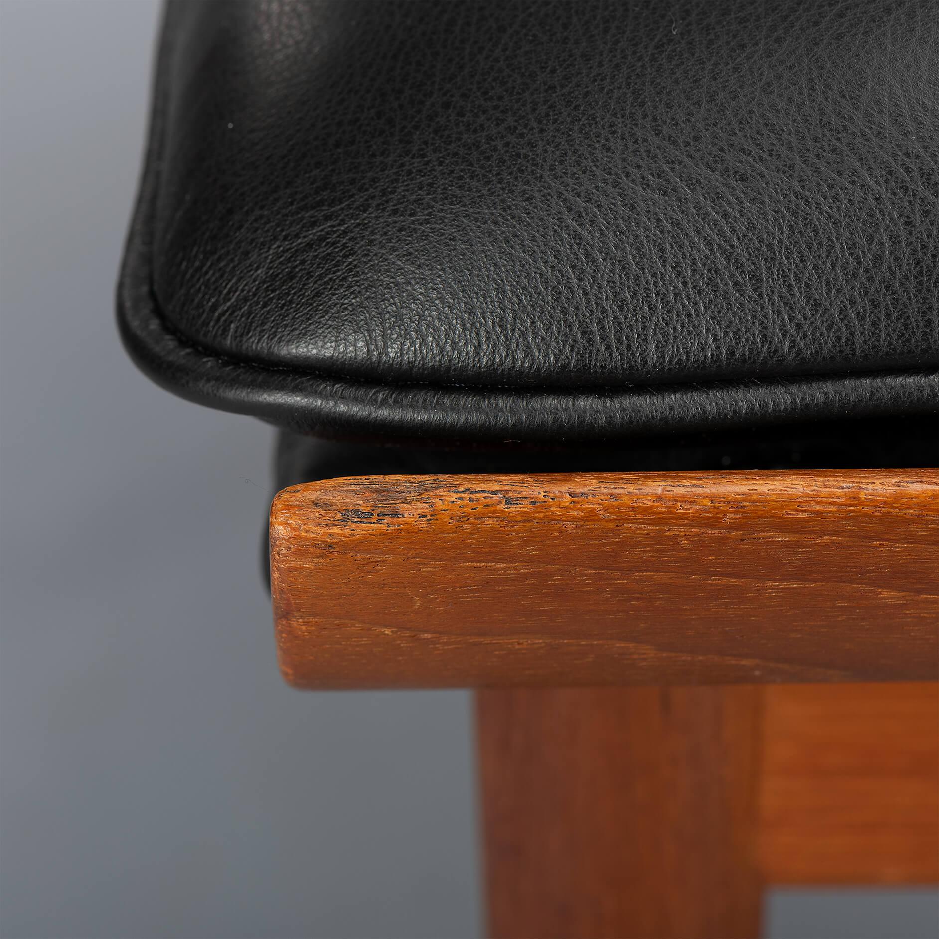 Bwana Chair Reupholstered in Black Leather from Finn Juhl for France & Son, 1962 6