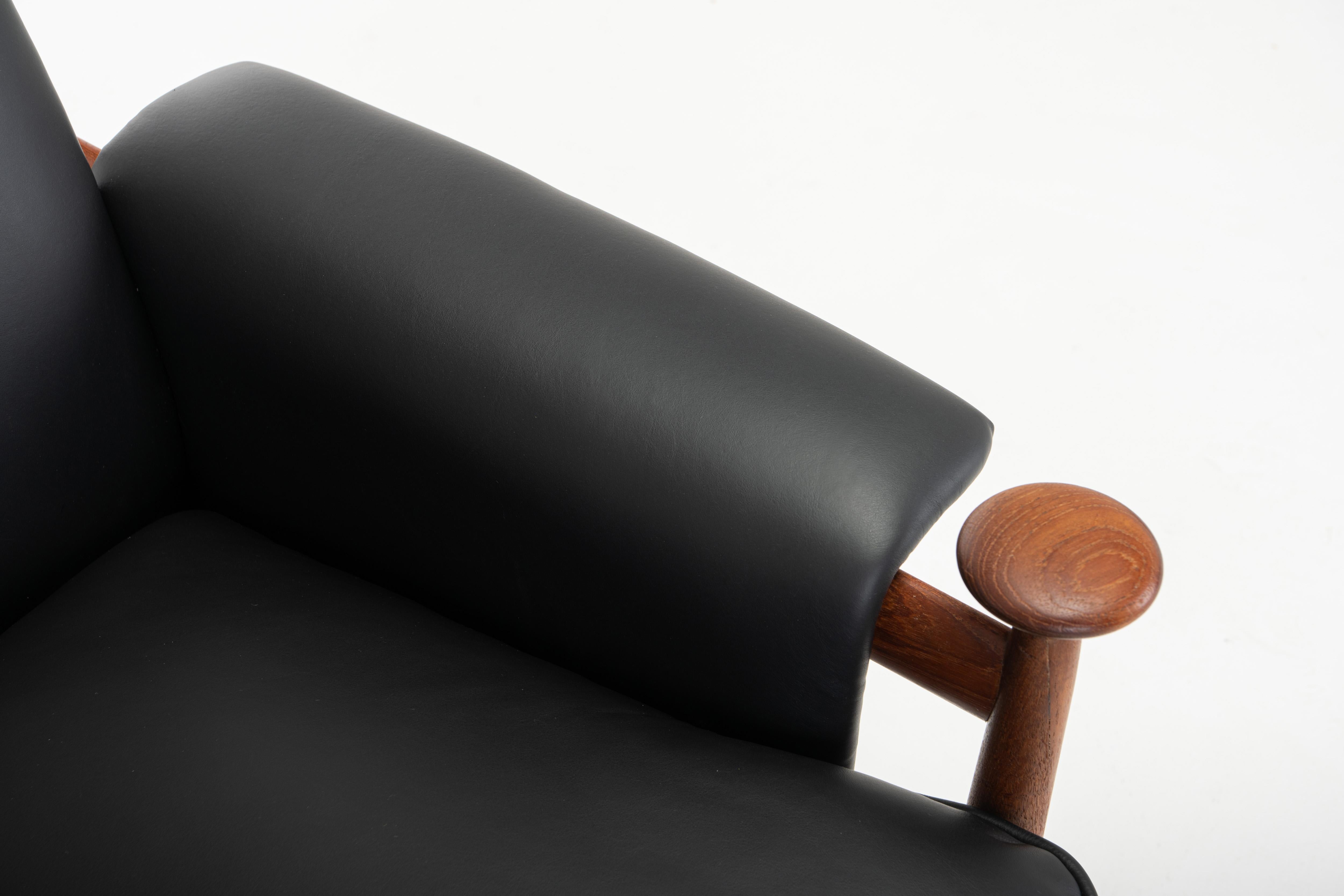 Bwana Lounge Chair and ottoman by Finn Juhl for France & Son, Denmark, 1960s For Sale 6
