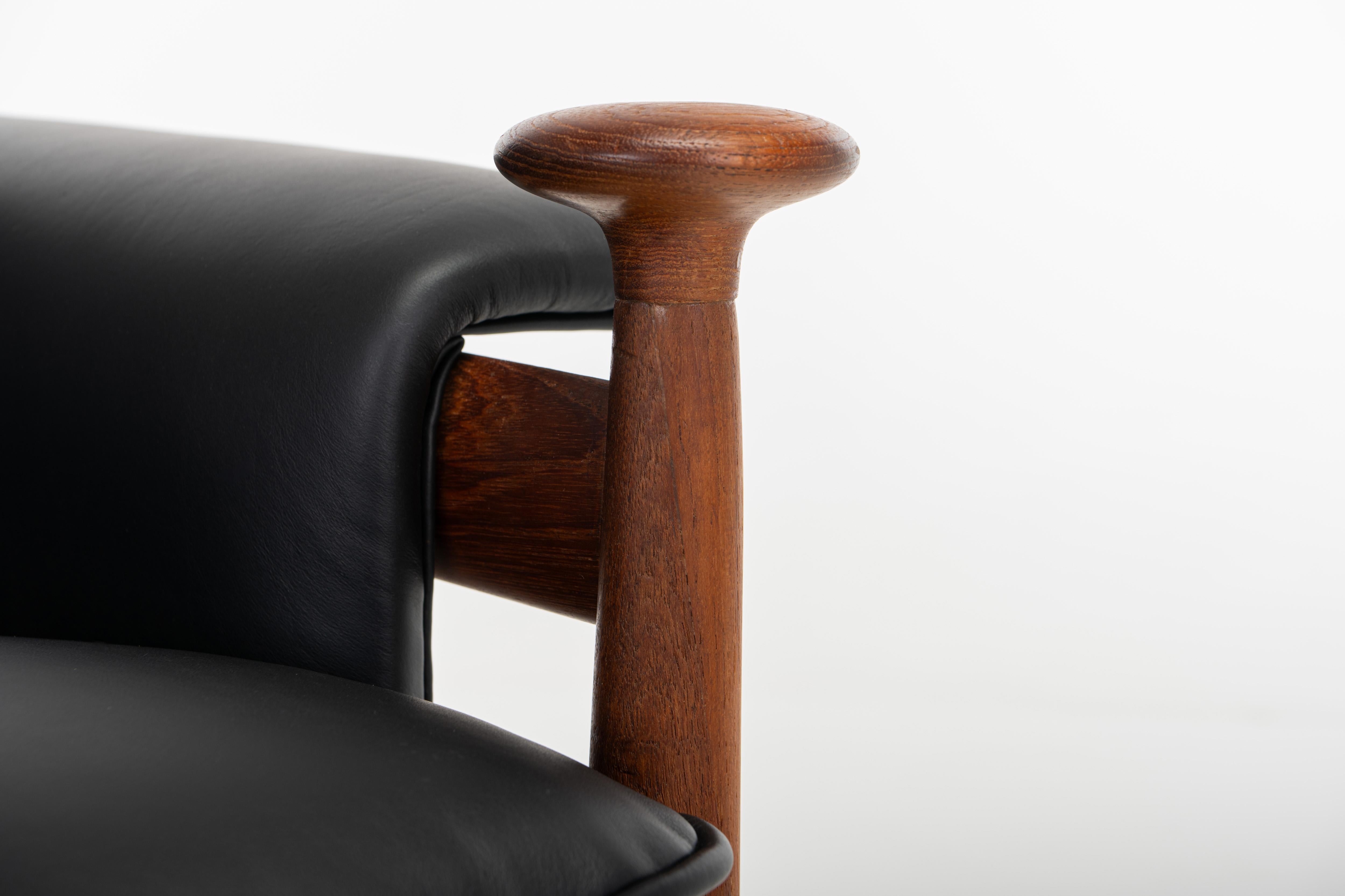 Bwana Lounge Chair and ottoman by Finn Juhl for France & Son, Denmark, 1960s For Sale 10