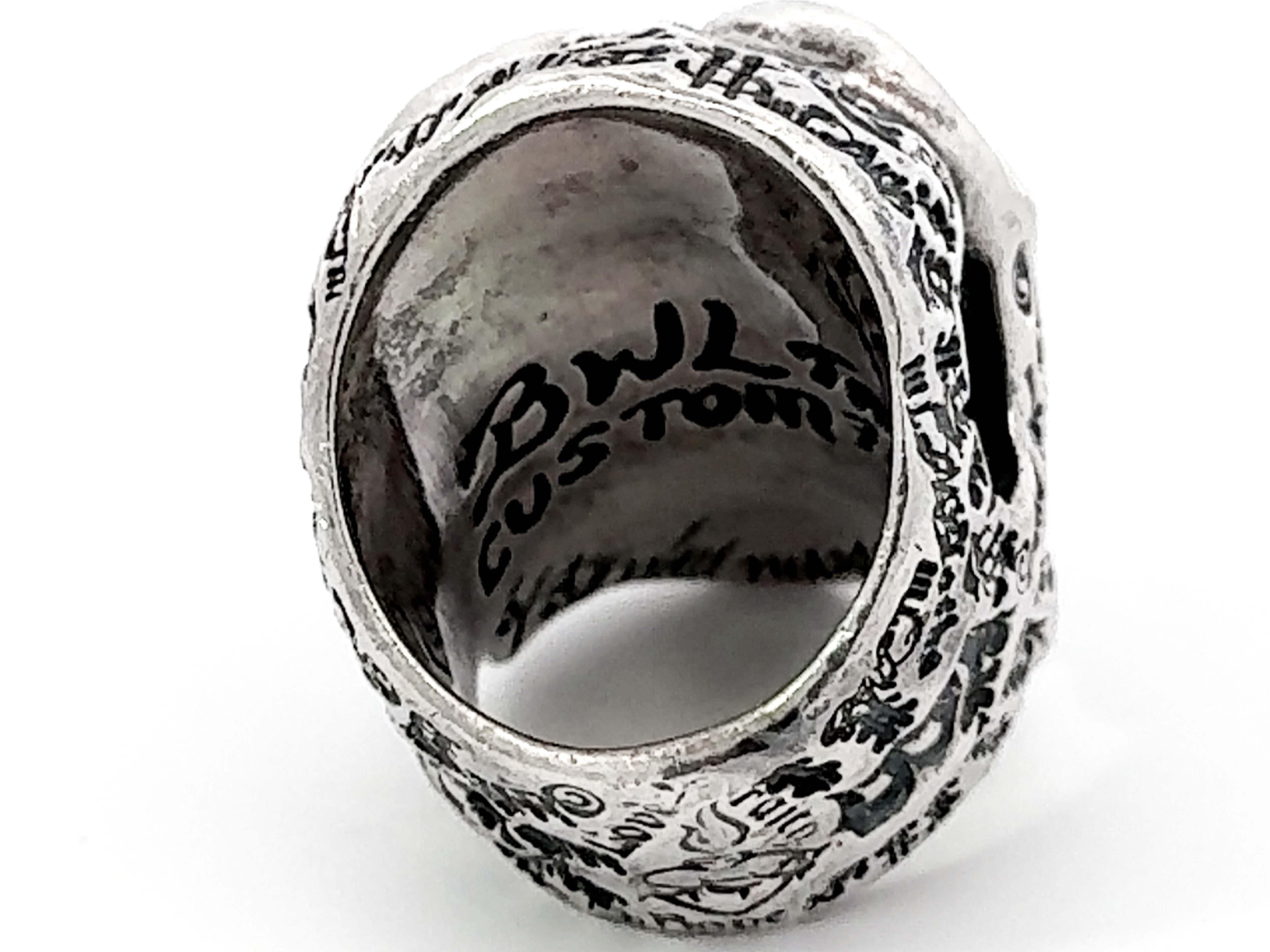 BWL Bill Wall Graffiti Master Skull Red Eyes Anello in argento sterling in vendita 4