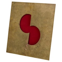 By and Documented Gabriella Crespi "2 Moon" Photo Frame in Brass, Italy, 1970s