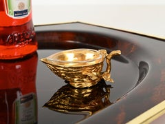 Da e documentato Gabriella Crespi Portaspezie "Noce" dorato, Italia 1970