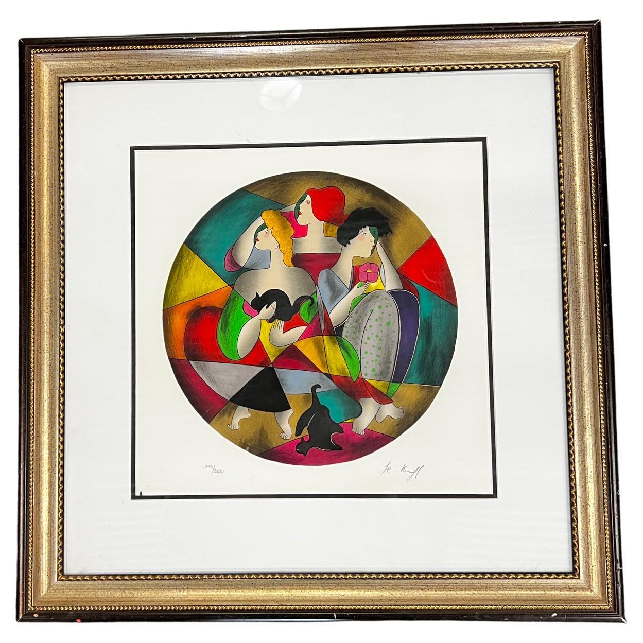 By artist Linda Le Kinff Les 3 Graces Limited Edition Serigraph
Signed art. Numbered art.
Framed art. Heavy paper.
22.73 x 23 w x 1.5 d
Original vintage condition.
See images provided.



