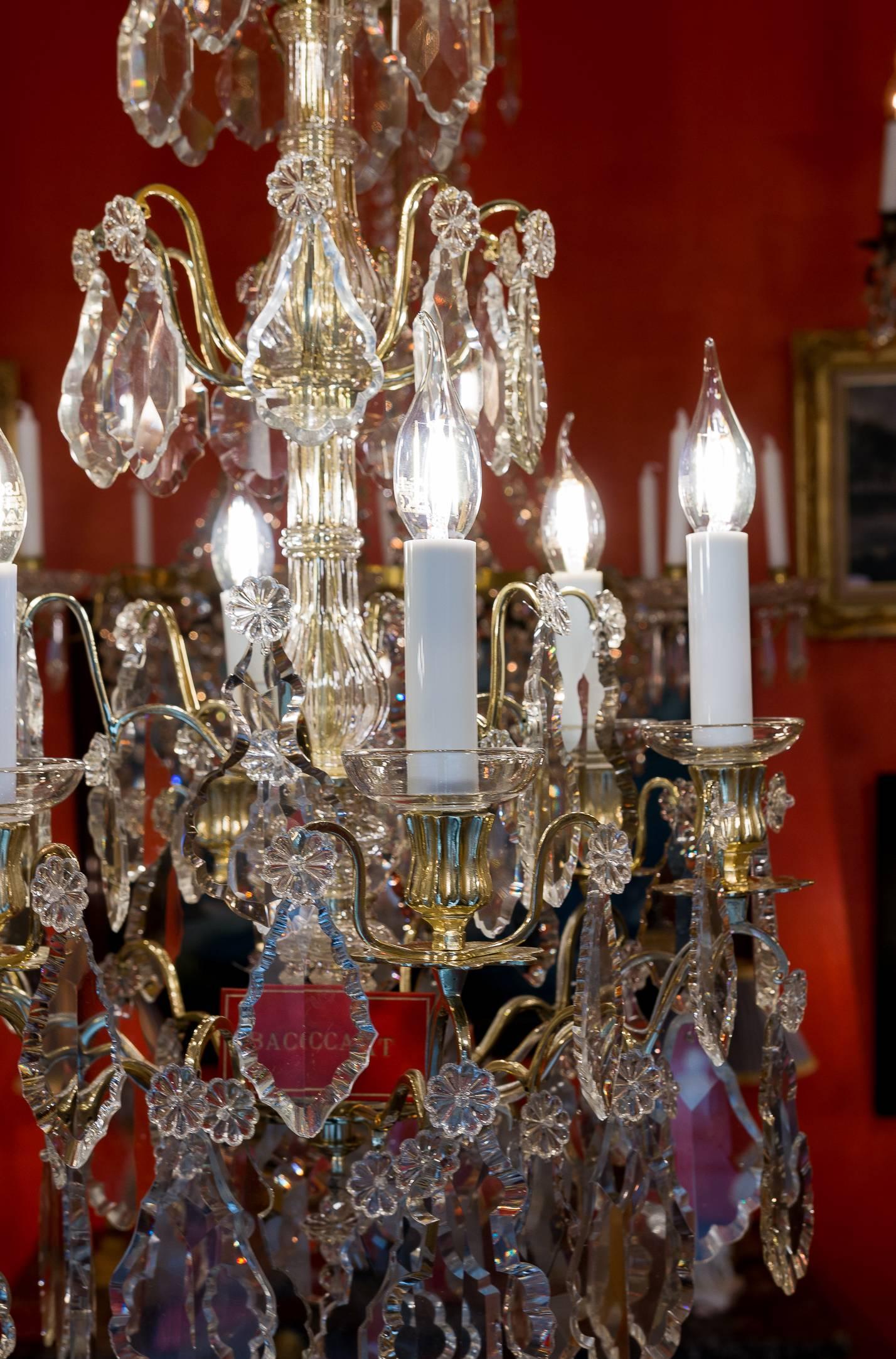 20th Century French Louis XVI Style, Ormolu and Cut Crystal Small Chandelier by Baccarat