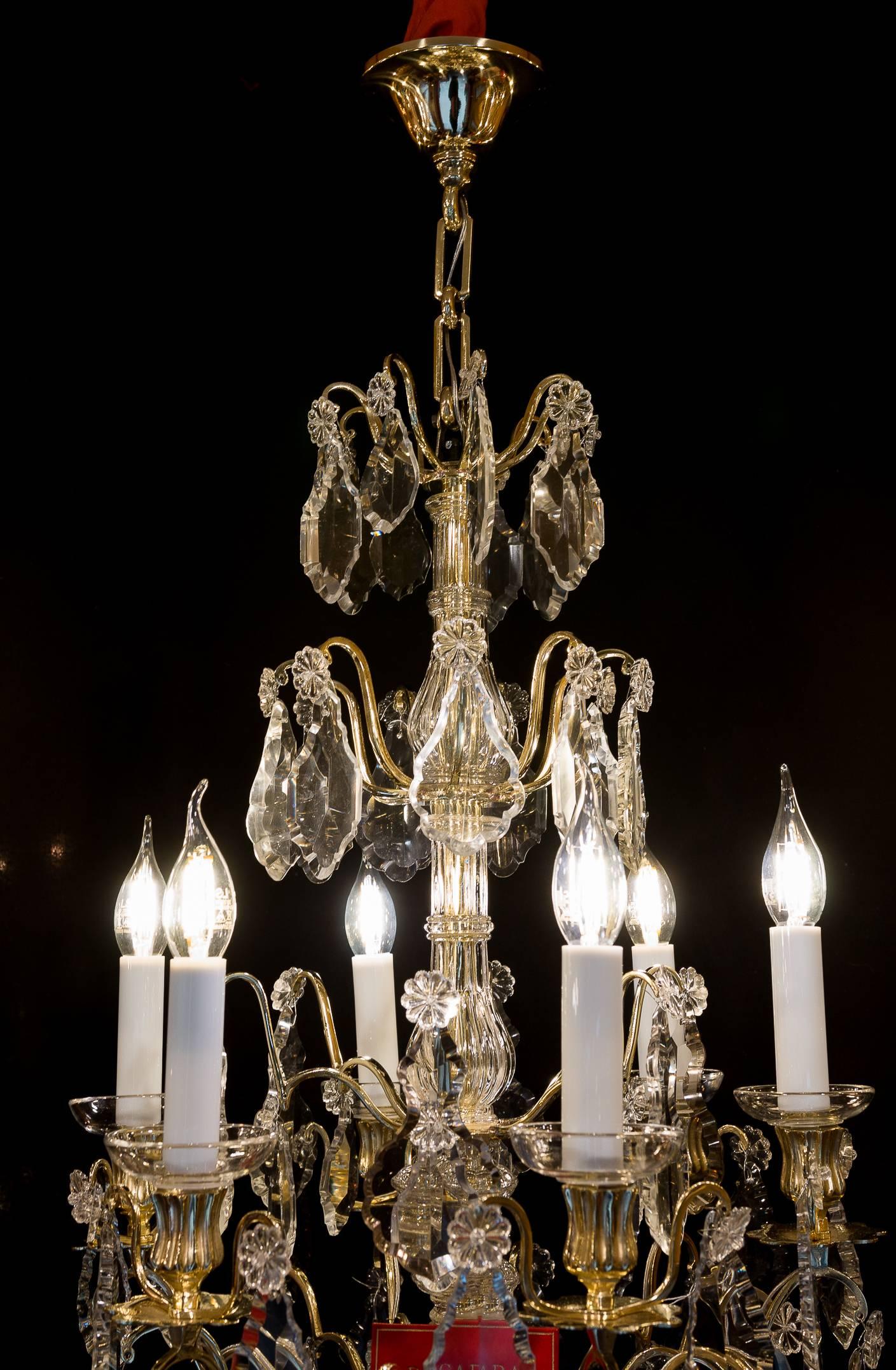 French Louis XVI Style, Ormolu and Cut Crystal Small Chandelier by Baccarat 2