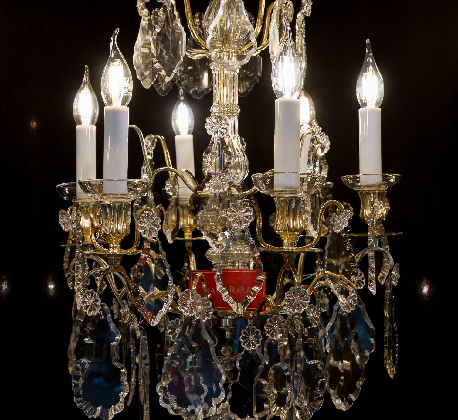French Louis XVI Style, Ormolu and Cut Crystal Small Chandelier by Baccarat 3