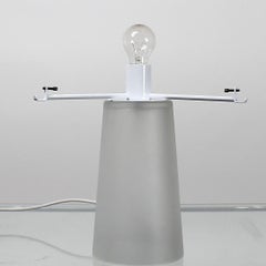 Italian Murano White Glass Mushroom Shape Table Lamp by Cenedese, 1980s