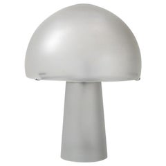 Italian Murano White Glass Mushroom Shape Table Lamp by Cenedese, 1980s