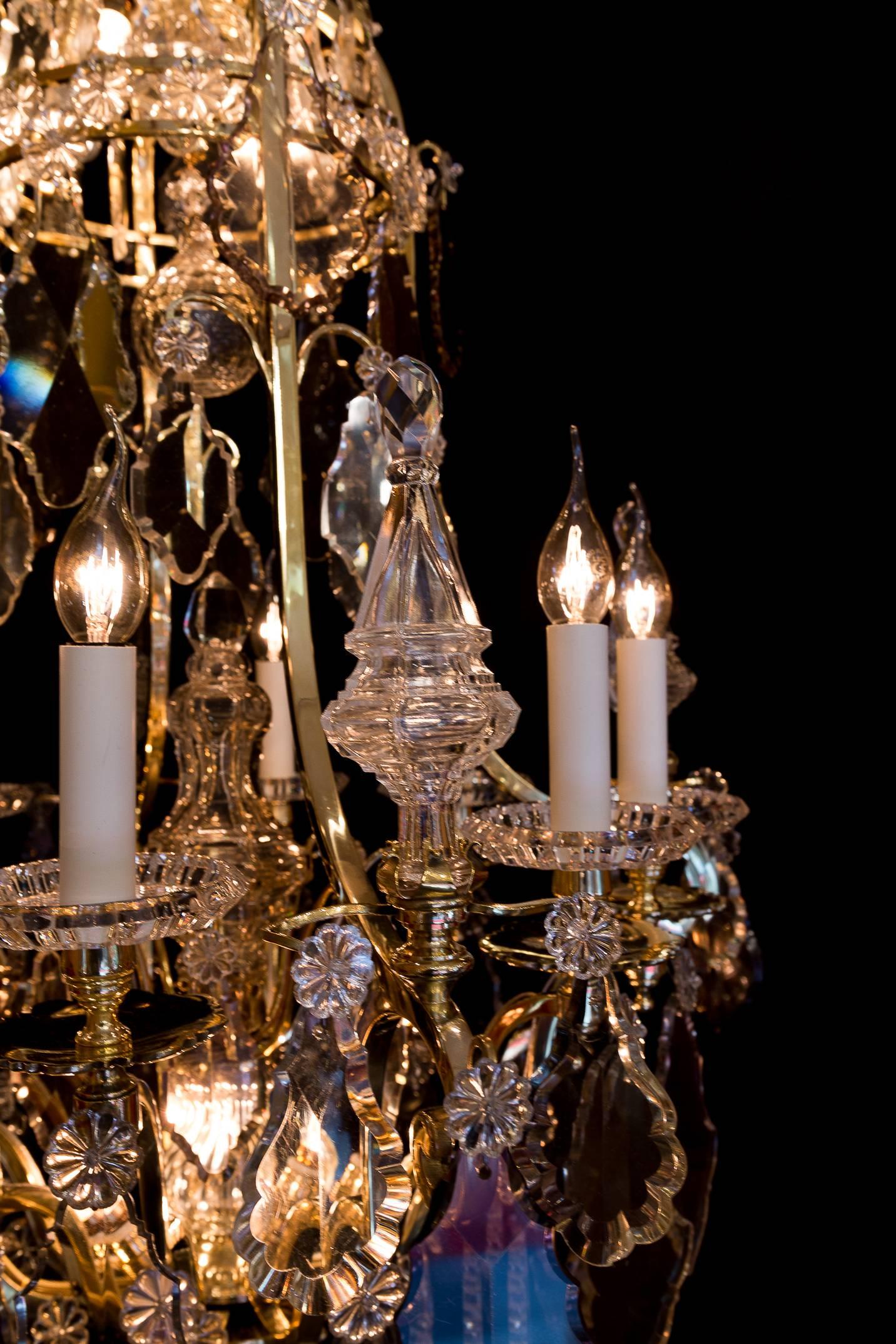 By Cristalleries De Baccarat Louis XIV Style, Gilt Bronze and Crystal Chandelier 5