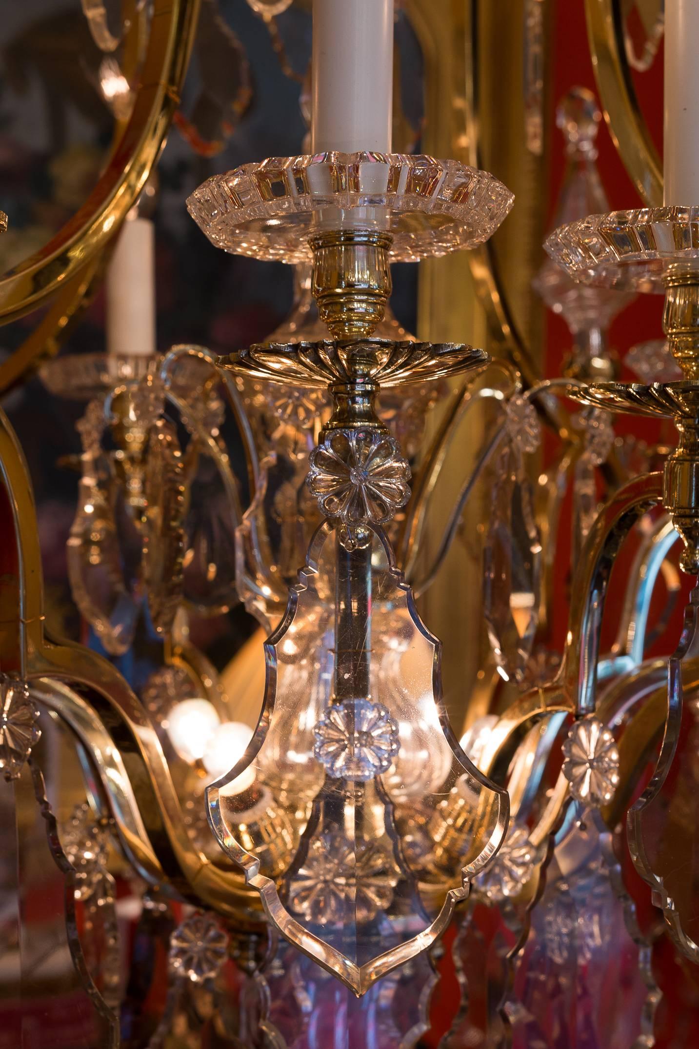 By Cristalleries De Baccarat Louis XIV Style, Gilt Bronze and Crystal Chandelier 13