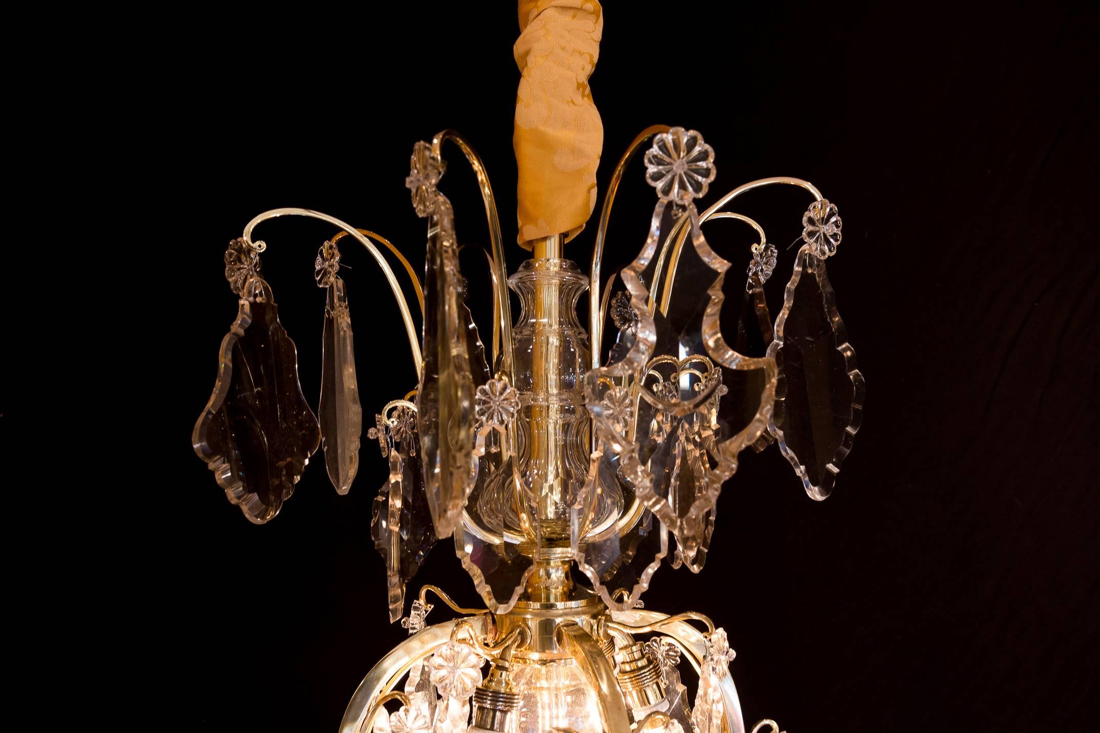 French By Cristalleries De Baccarat Louis XIV Style, Gilt Bronze and Crystal Chandelier