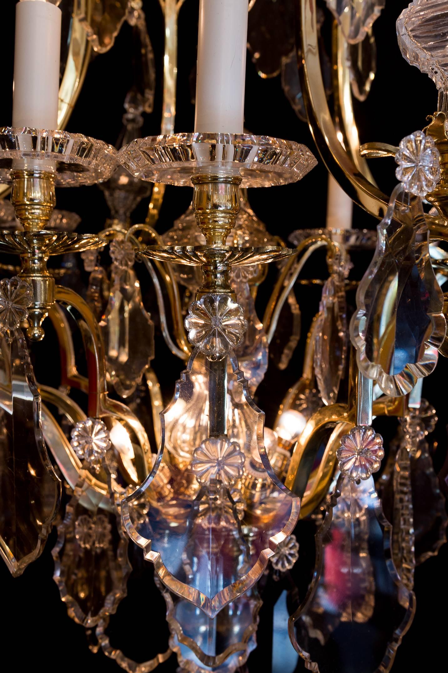 By Cristalleries De Baccarat Louis XIV Style, Gilt Bronze and Crystal Chandelier 3