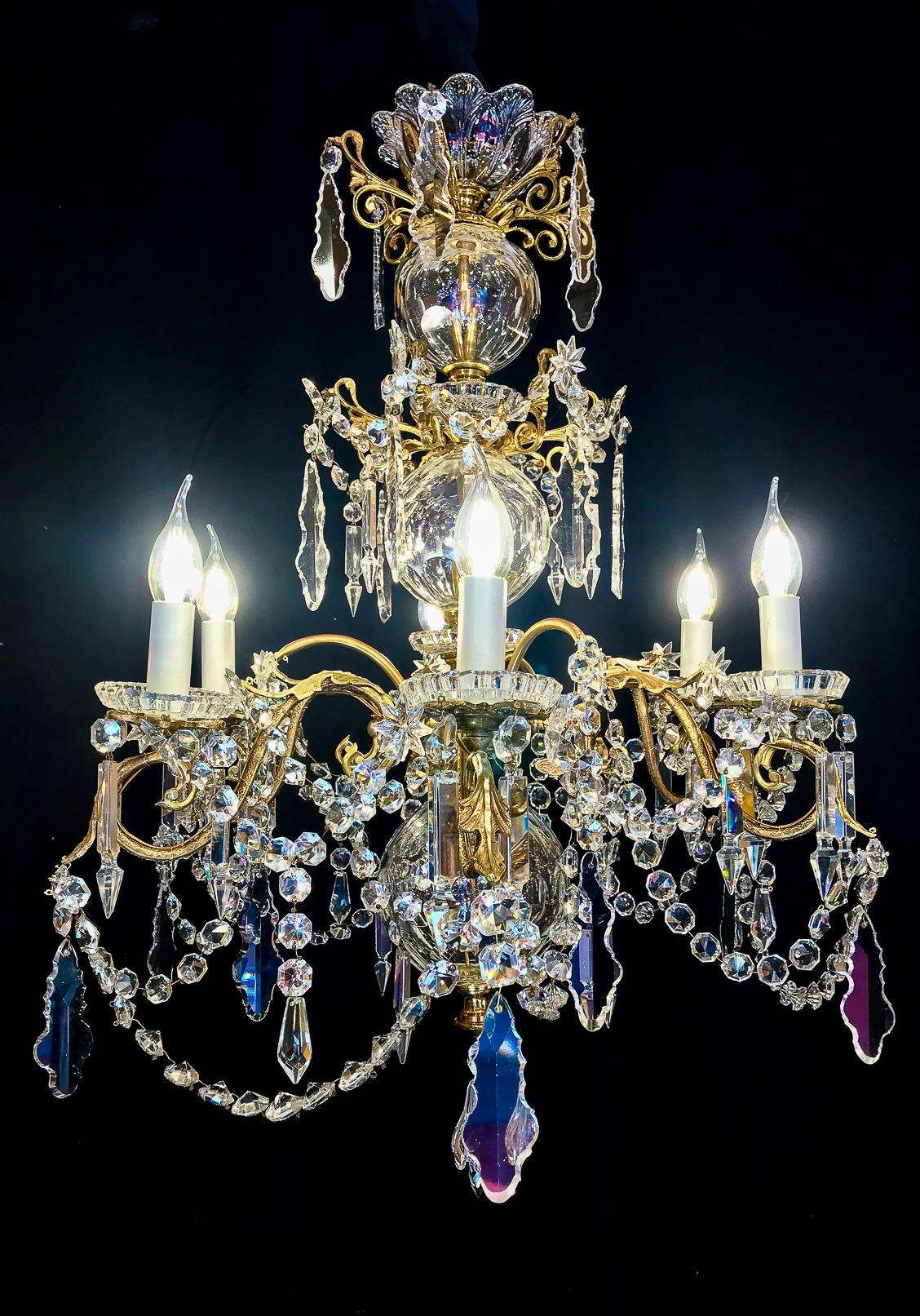 By Cristalleries de Baccarat Mid-19th Century, Bronze and Crystal Chandelier 5