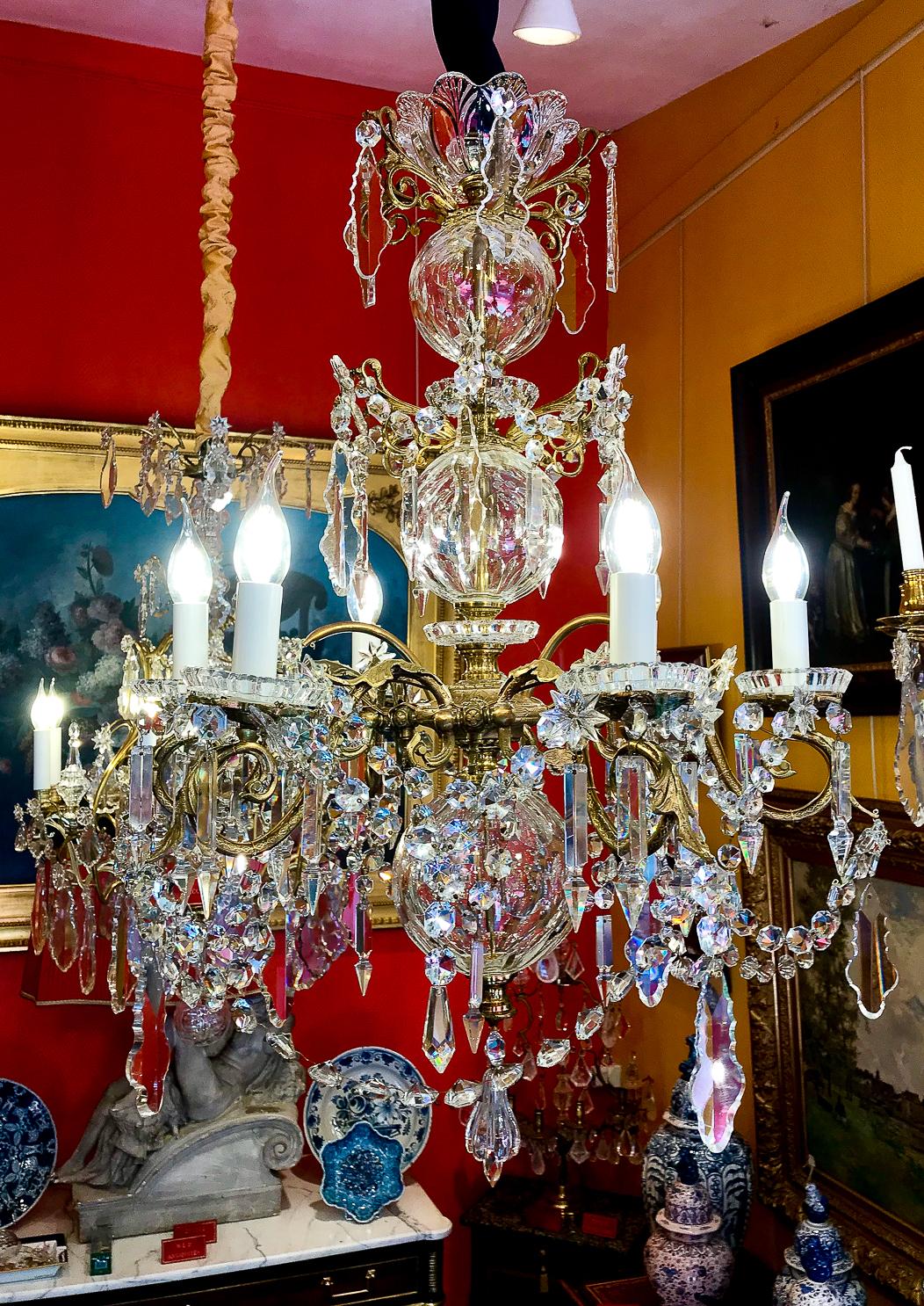 By Cristalleries de Baccarat Mid-19th Century, Bronze and Crystal Chandelier 6