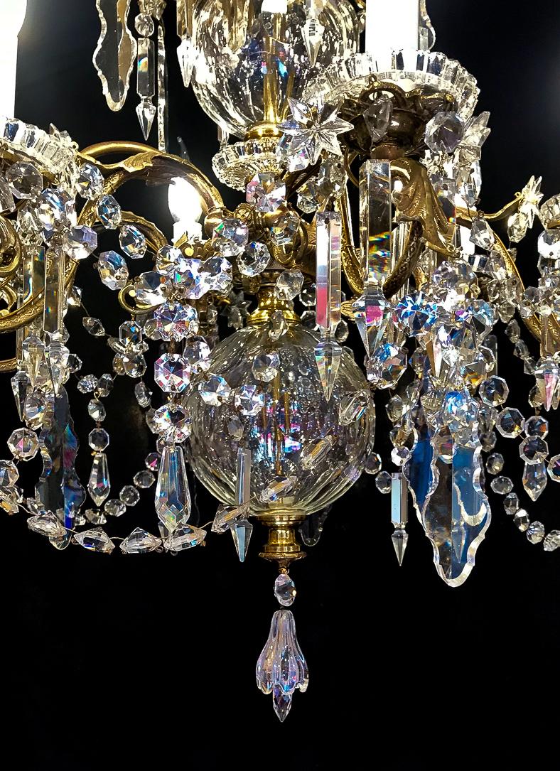 By Cristalleries de Baccarat Mid-19th Century, Bronze and Crystal Chandelier 2