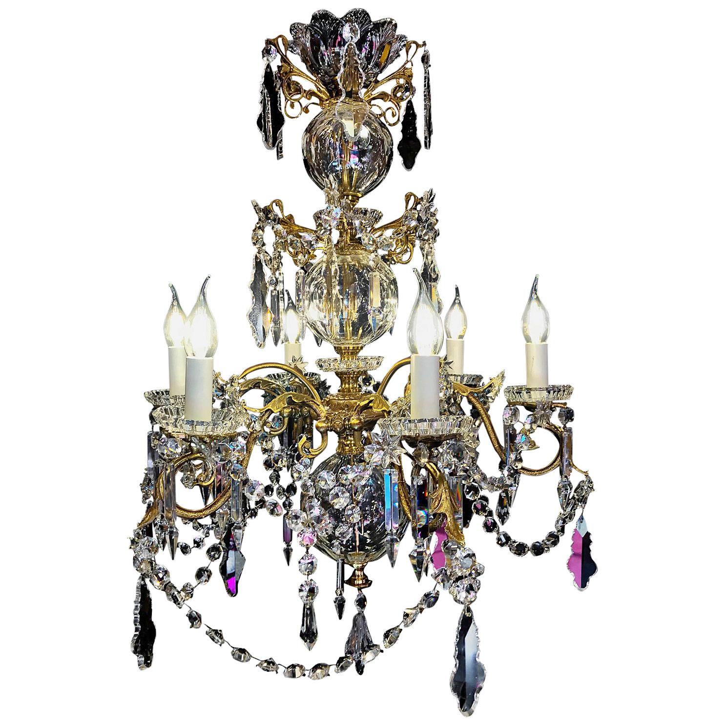 By Cristalleries de Baccarat Mid-19th Century, Bronze and Crystal Chandelier