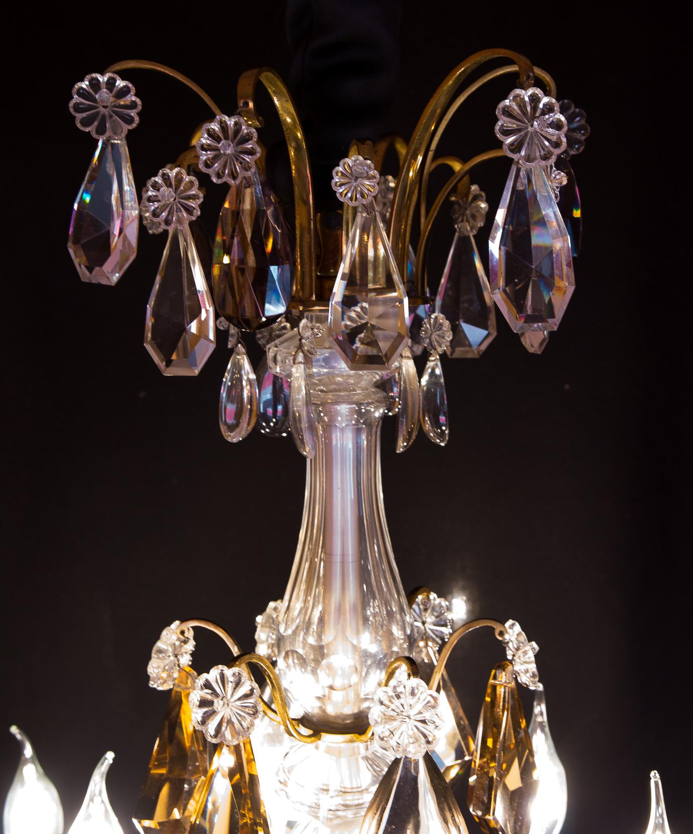 French By Cristalleries De Baccarat, Ormolu and Cut Crystal Chandelier, circa 1890