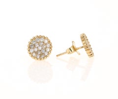 By Designer Roshe Jewels 14K Yellow Gold Diamond Earrings, 0.46 Carats