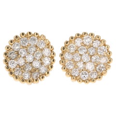 By Designer Roshe Jewels 14K Yellow Gold Diamond Earrings, 0.46 Carats