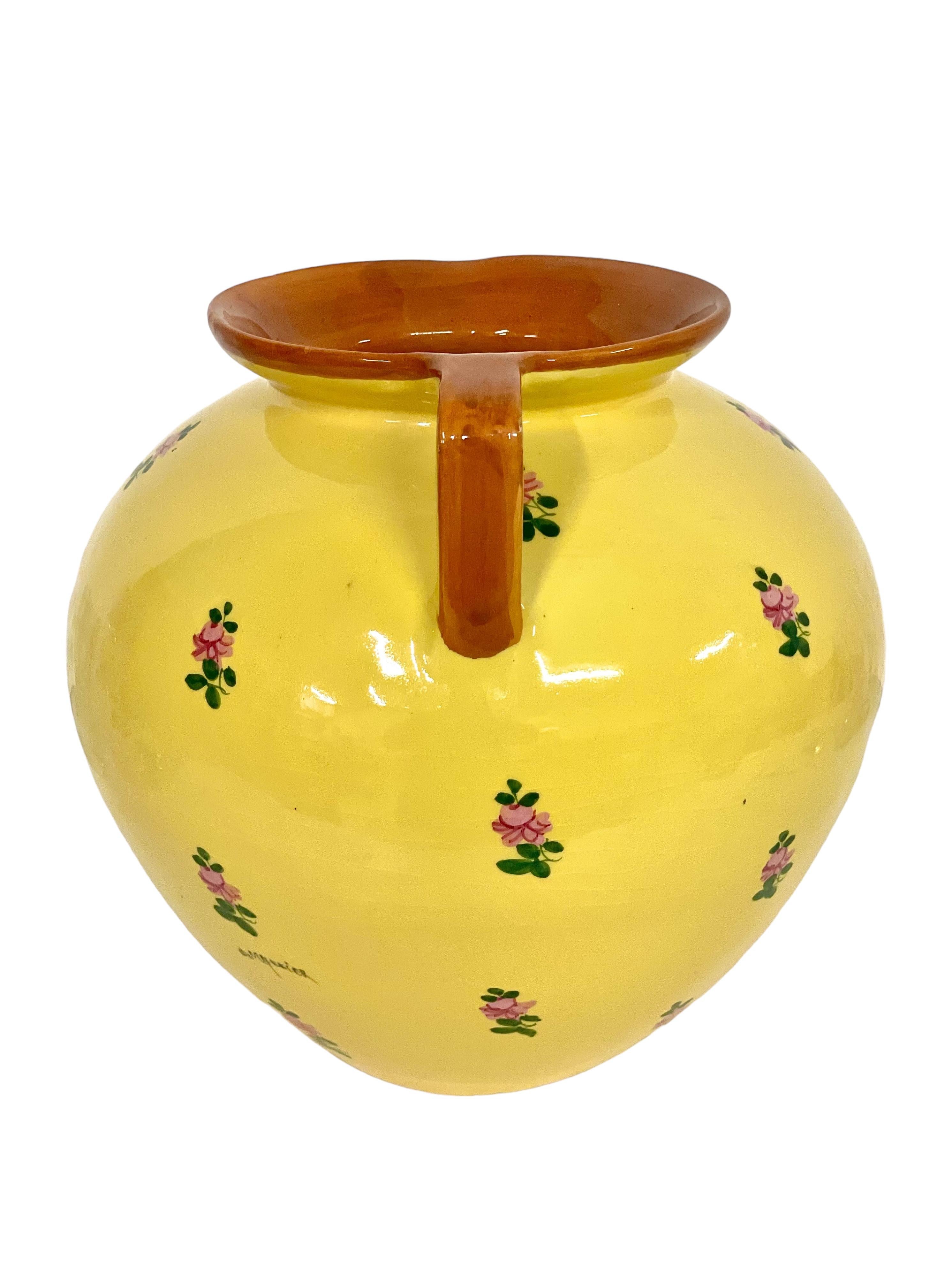 French Large Pitcher Signed by Jérome Massier For Sale