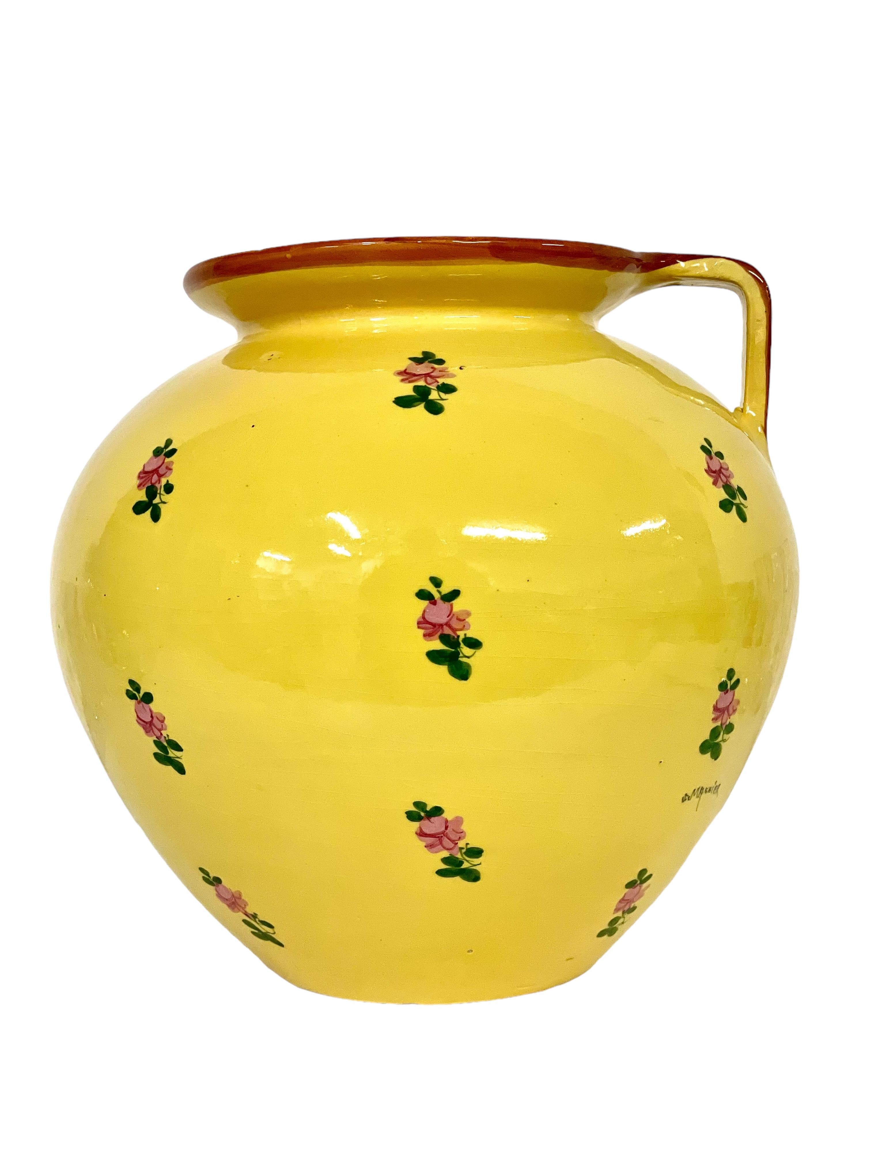 Glazed Large Pitcher Signed by Jérome Massier For Sale