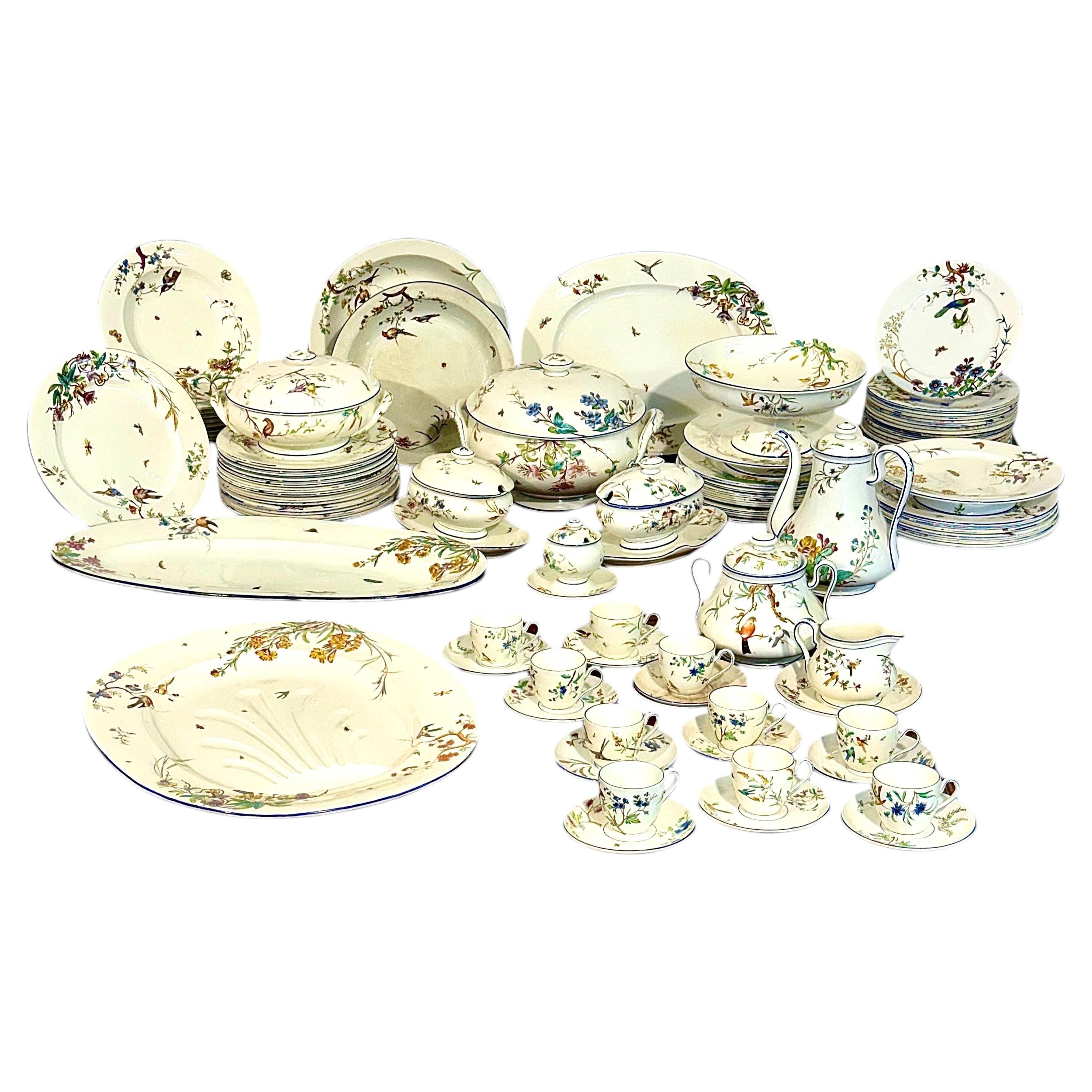 By Jules Vieillard & Cie, “Nella", 83-Piece Fine Faience Dinner & Coffee Service