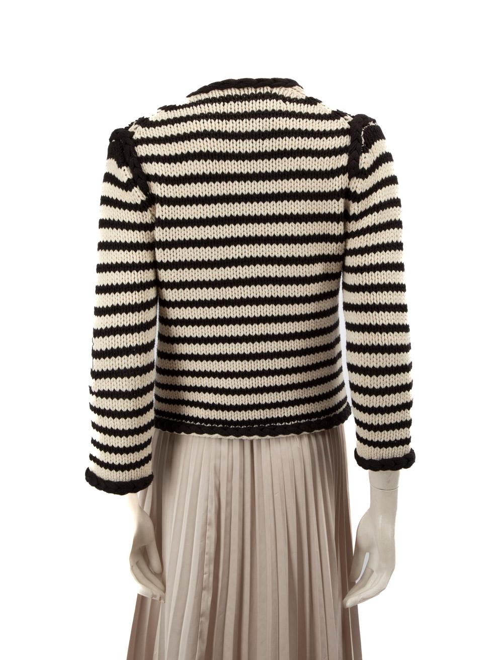 Beige By Malene Birger Black & White Striped Cardigan Size M