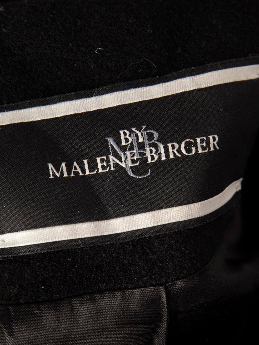 By Malene Birger Black Wool Chain Trim Coat Size S 1