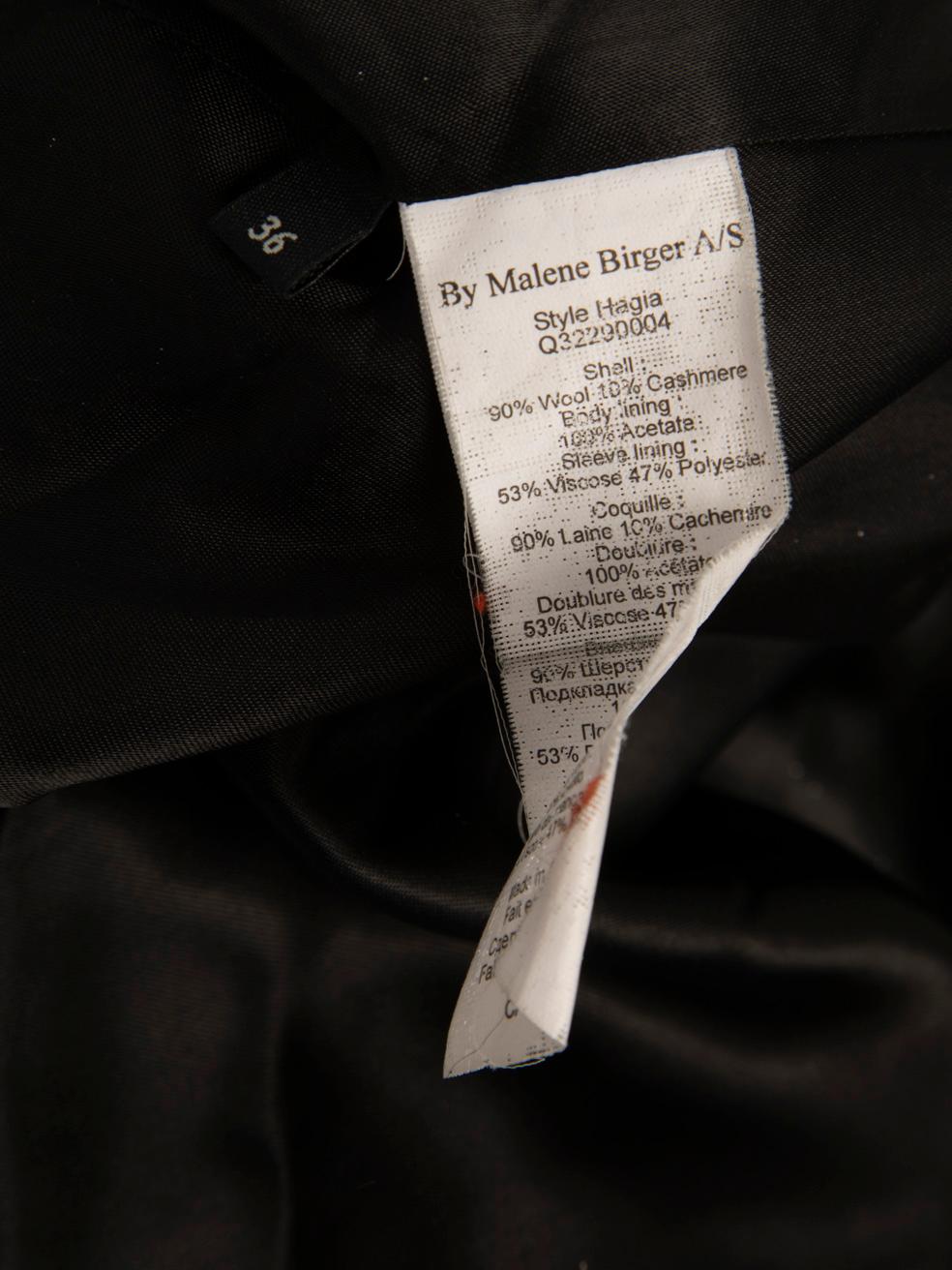 By Malene Birger Black Wool Chain Trim Coat Size S 2