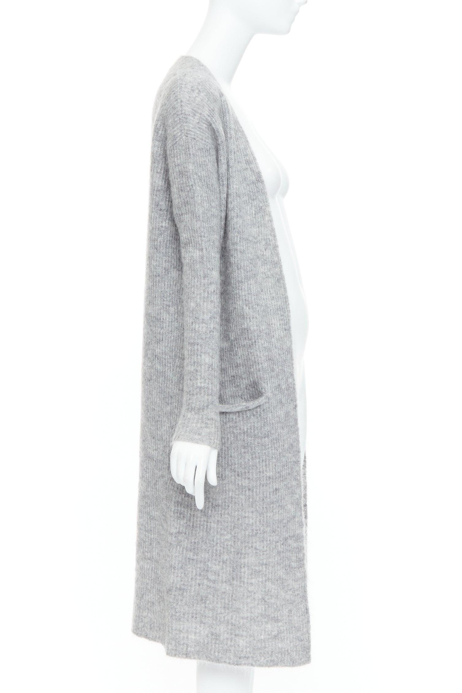 Pull cardigan long en laine mohair mélangée grise MALENE BIRGER XS Excellent état - En vente à Hong Kong, NT