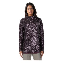 By Malene Birger - Top a maniche lunghe con paillettes viola - taglia L.