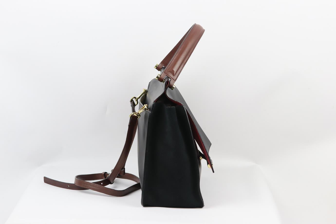 Black By Malene Birger Suede And Leather Shoulder Bag For Sale