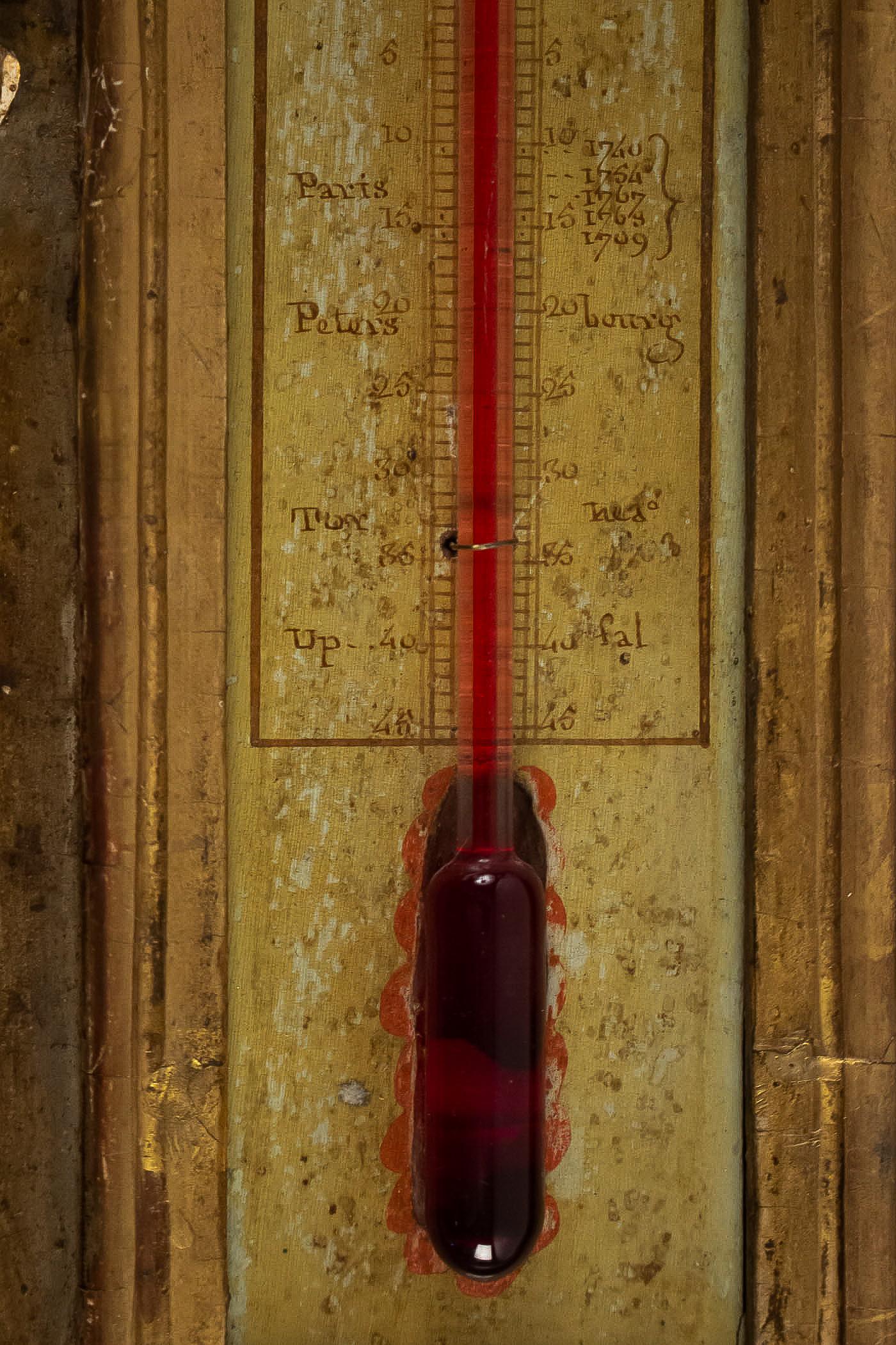Wood By Moreau, French Louis XV Period Decorative Barometer-Thermometer, circa 1770