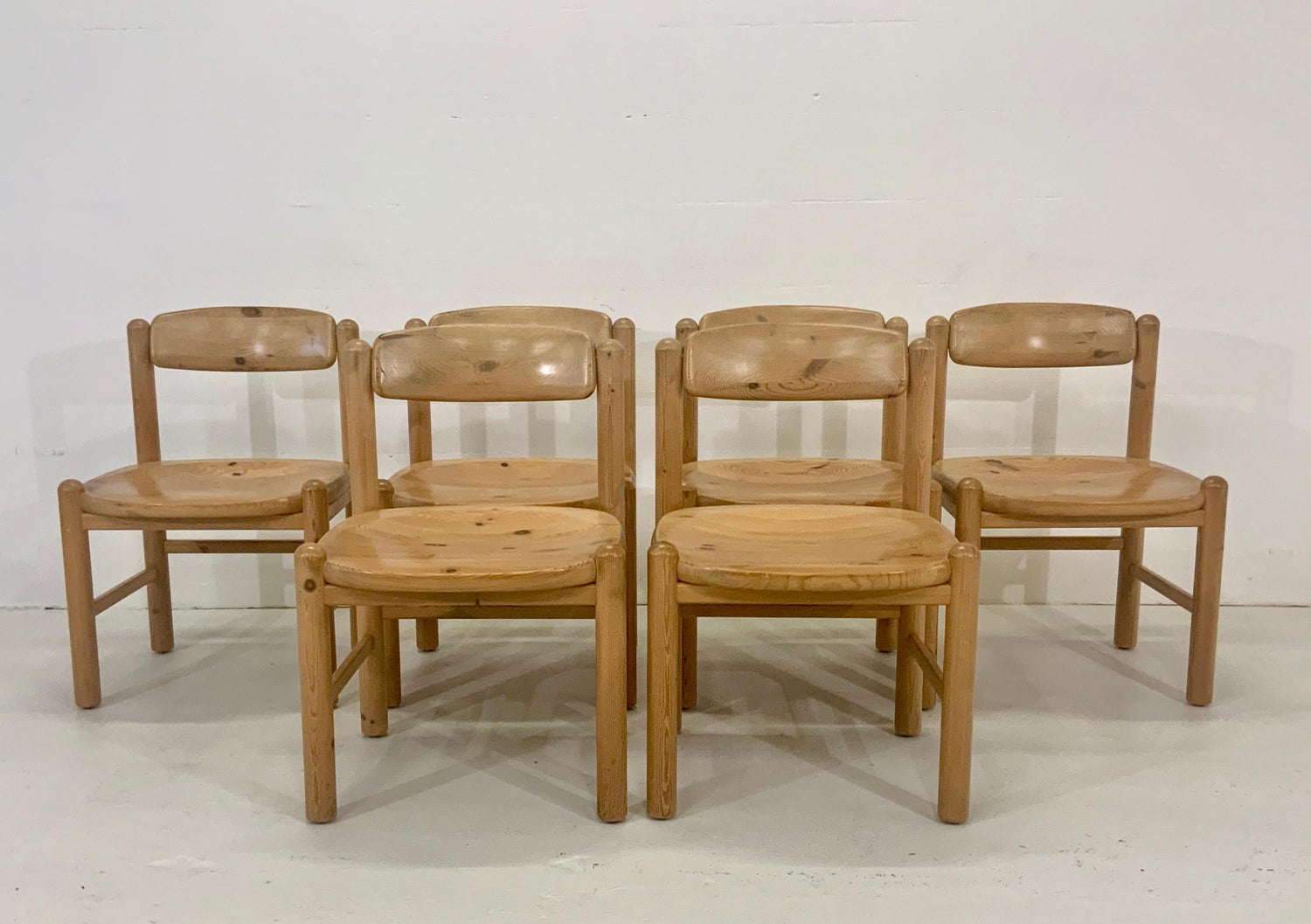 By Rainer Daumiller Danish Modern Solid Pine Wood Dining Chairs, 1960s, Set  of 6 For Sale at 1stDibs