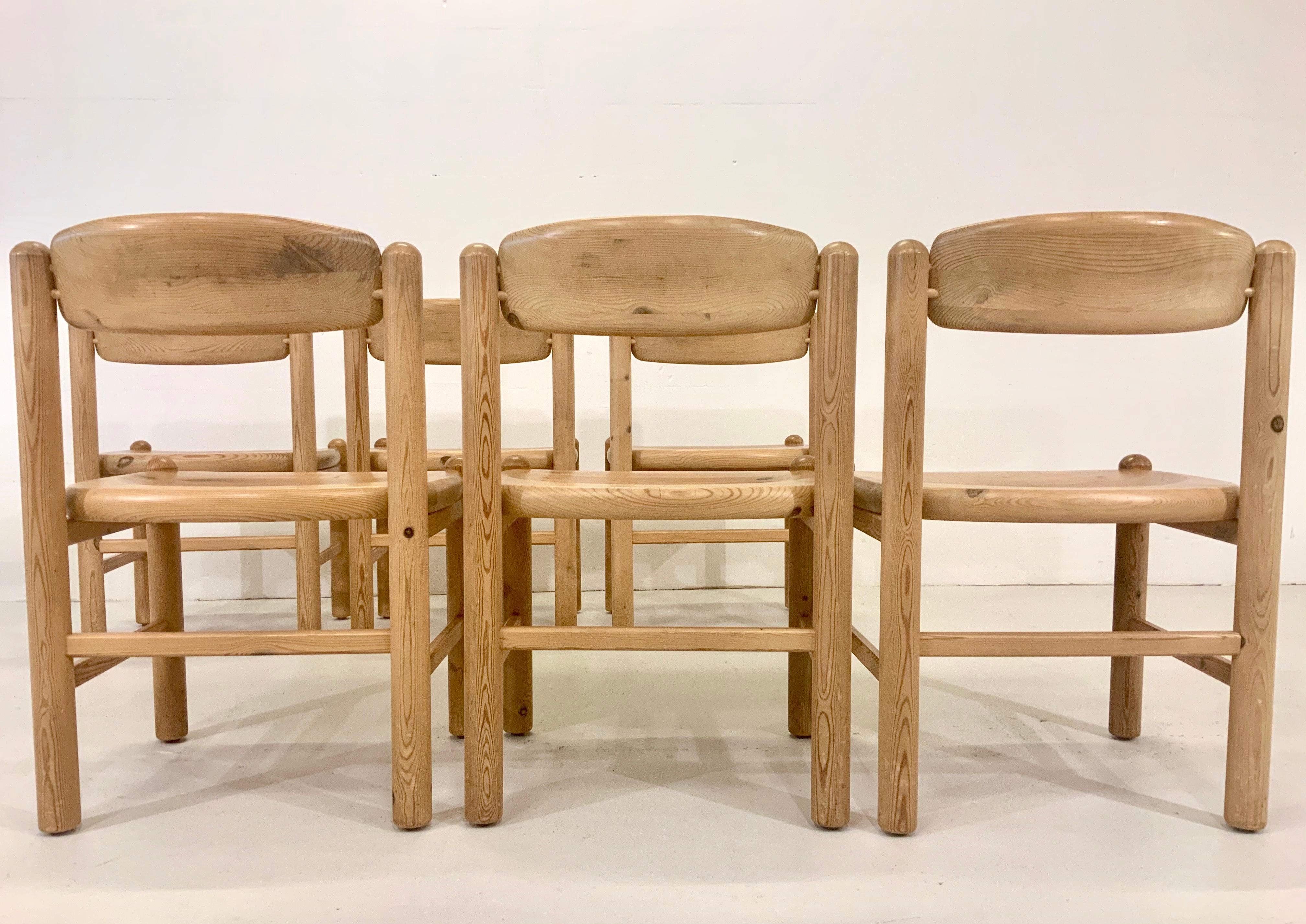 20th Century By Rainer Daumiller Danish Modern Solid Pine Wood Dining Chairs, 1960s, Set of 6 For Sale