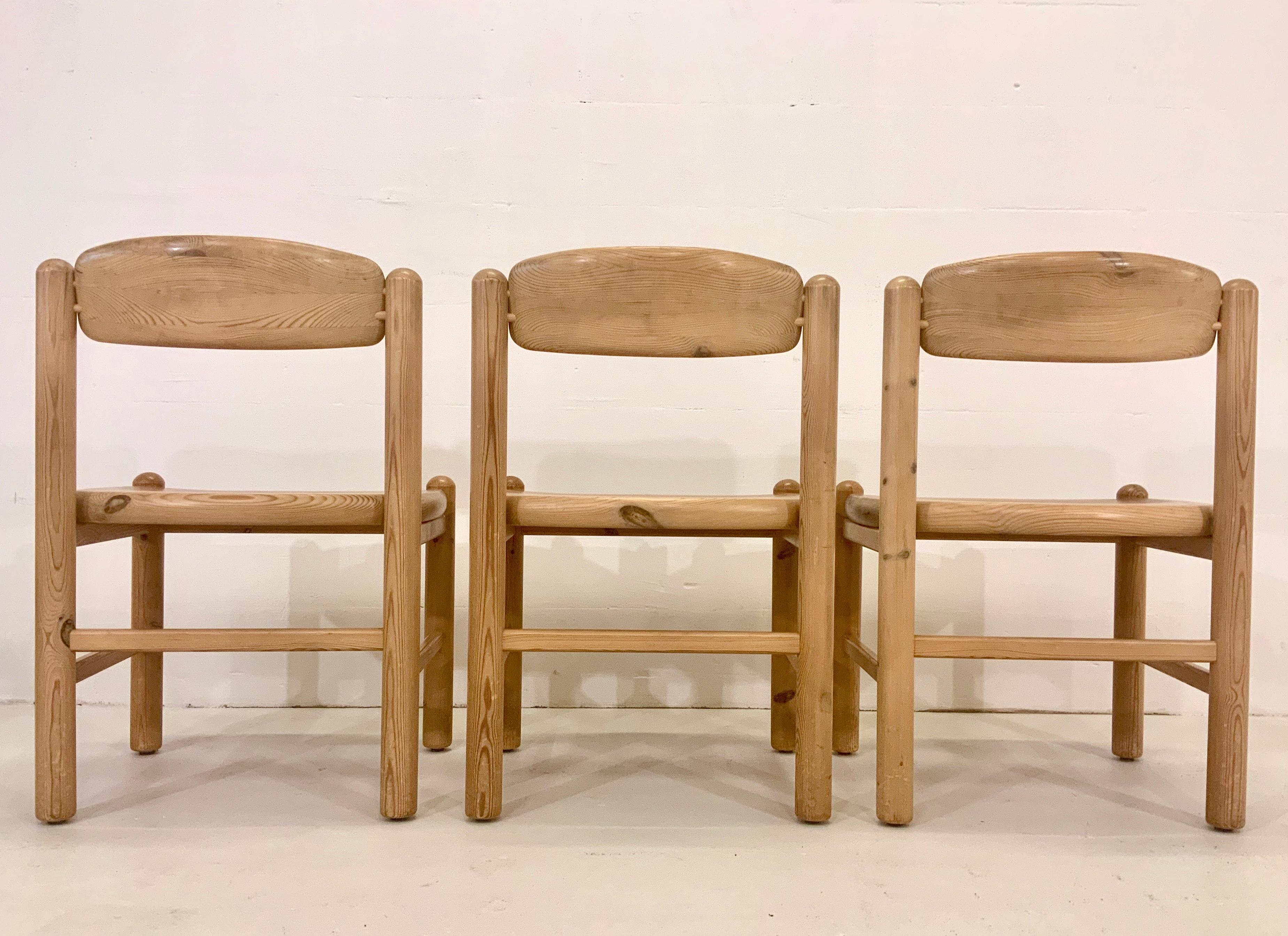 By Rainer Daumiller Danish Modern Solid Pine Wood Dining Chairs, 1960s, Set of 6 For Sale 1