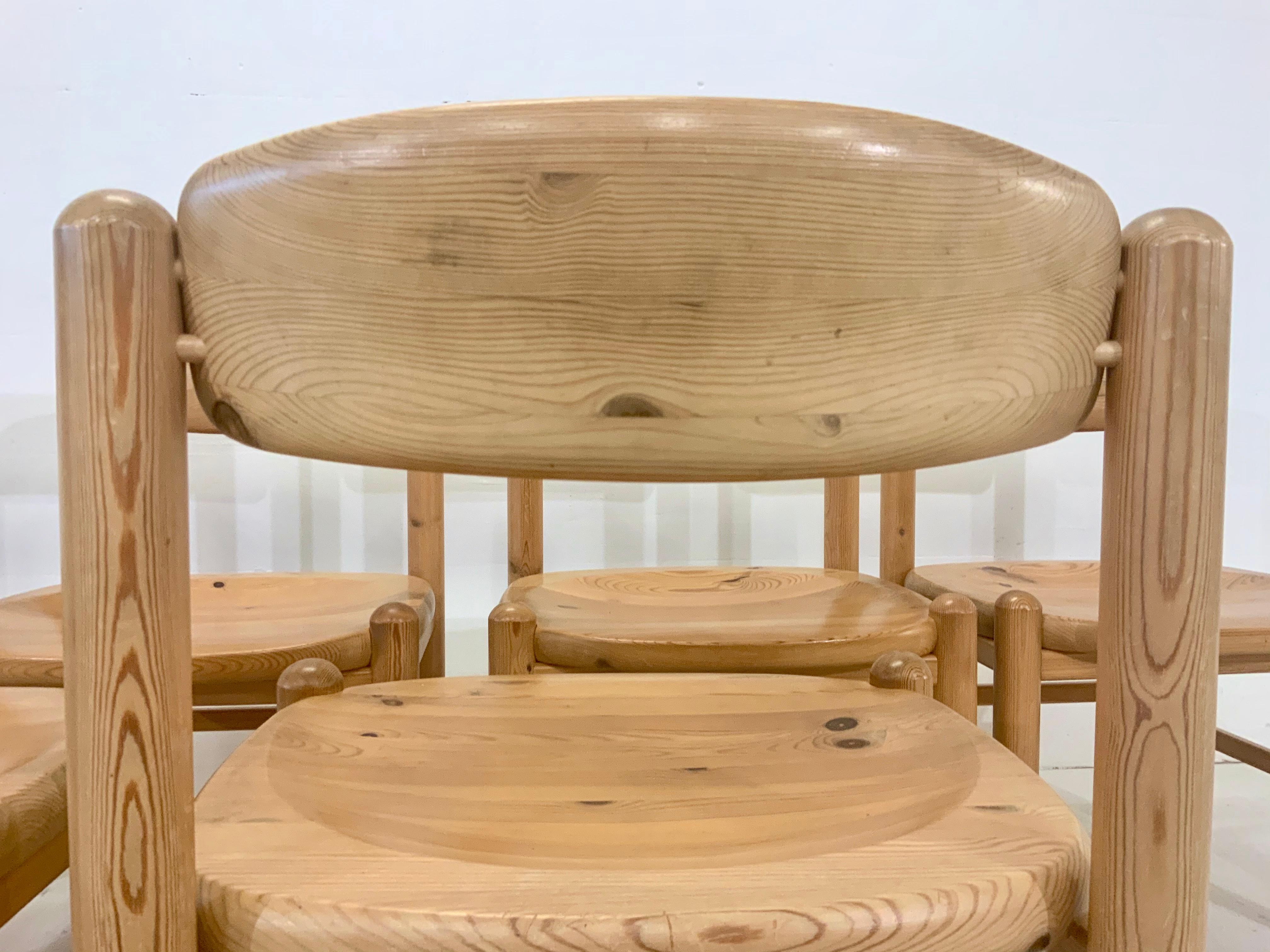 By Rainer Daumiller Danish Modern Solid Pine Wood Dining Chairs, 1960s, Set of 6 For Sale 2