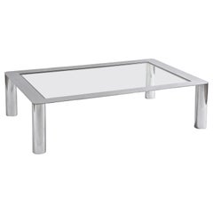By Sergio Mazza and Gramigna for Cinova Coffee Table Steel and Glass Italy 1970s